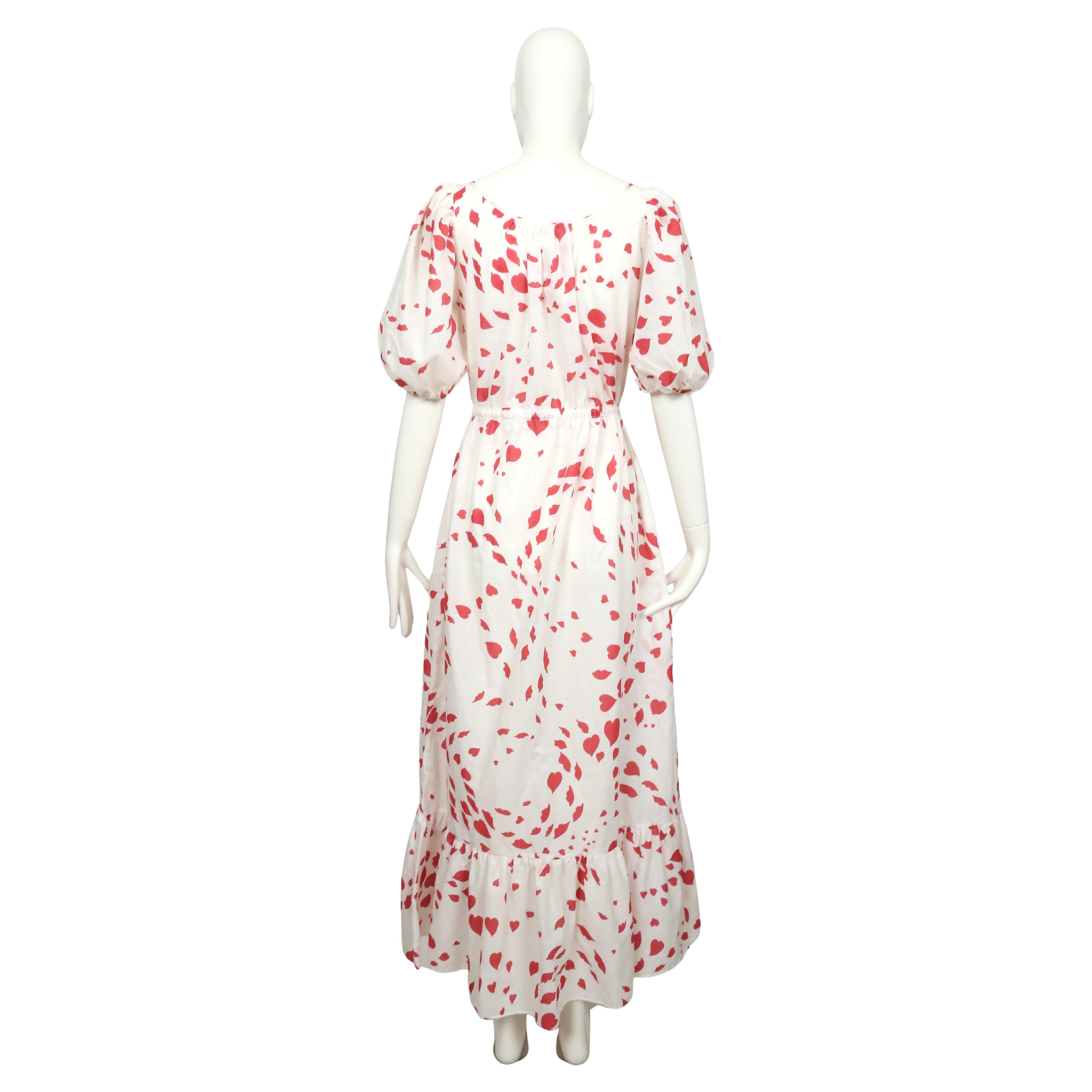 1970's YVES SAINT LAURENT lip and heart print lounge dress 3