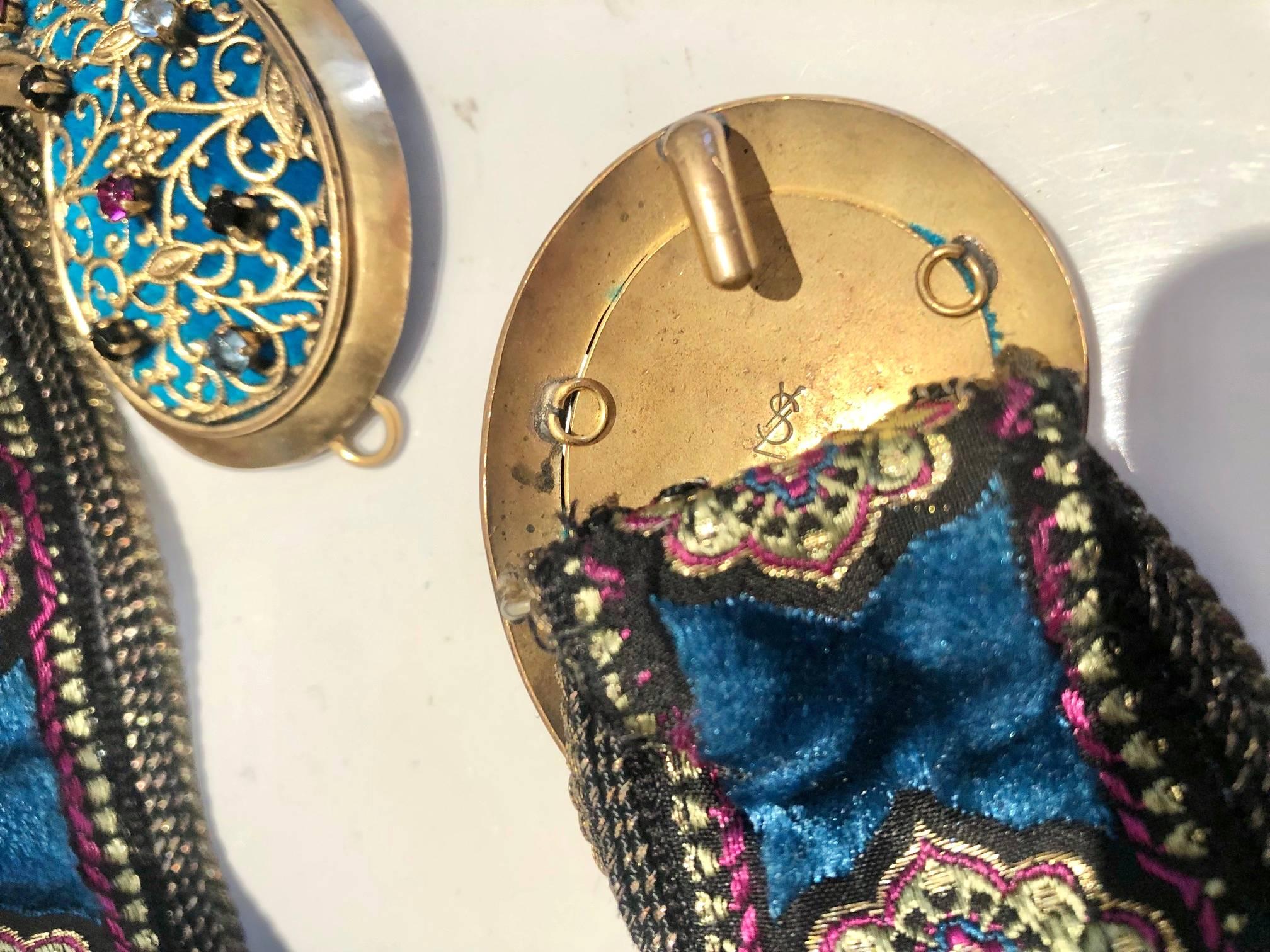1970s Yves Saint Laurent Moroccan Collection Jewelled Buckle Waist Belt  5