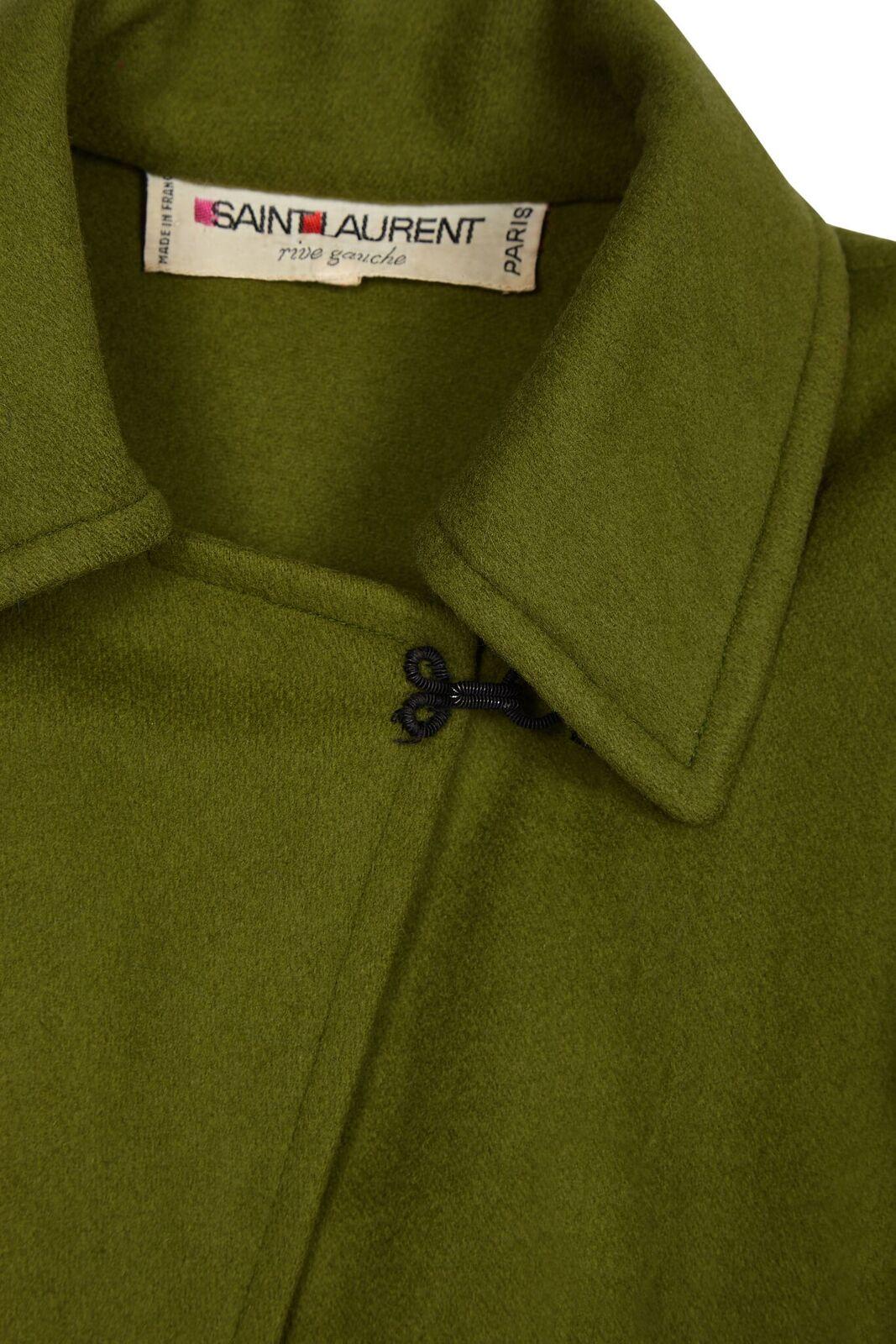 Brown 1970s Yves Saint Laurent Moss Green Wool Cape
