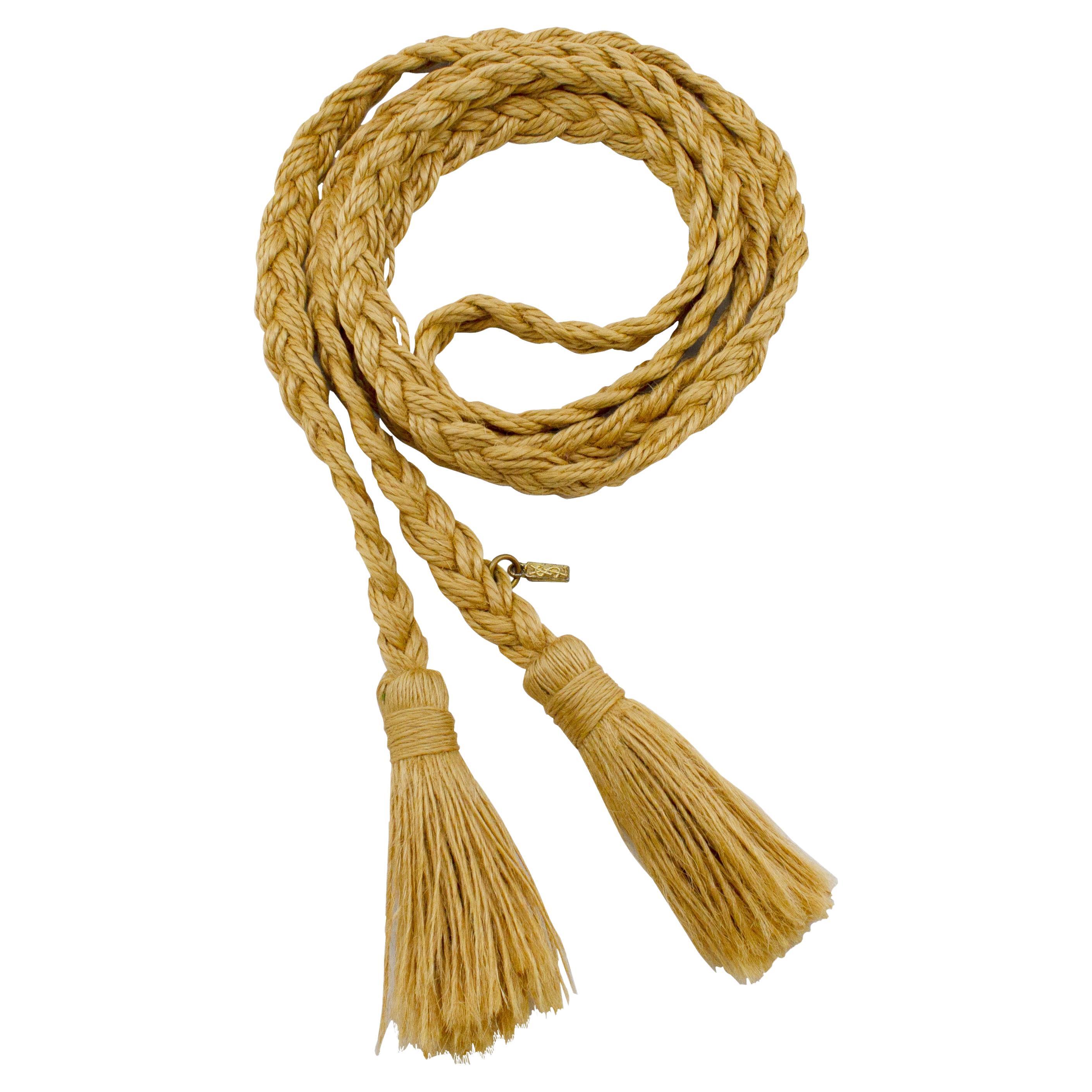 1970s Yves Saint Laurent Raffia Braided Belt