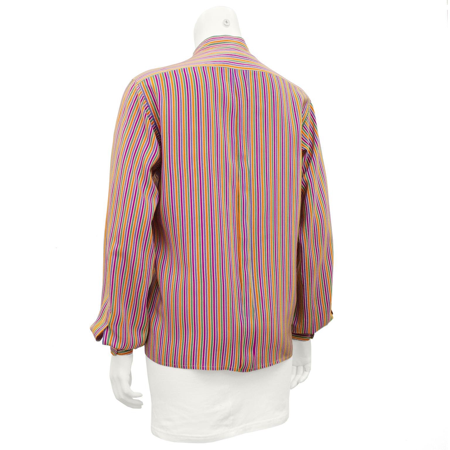 1970s Yves Saint Laurent Rive Gauche Silk Henley Shirt at 1stDibs