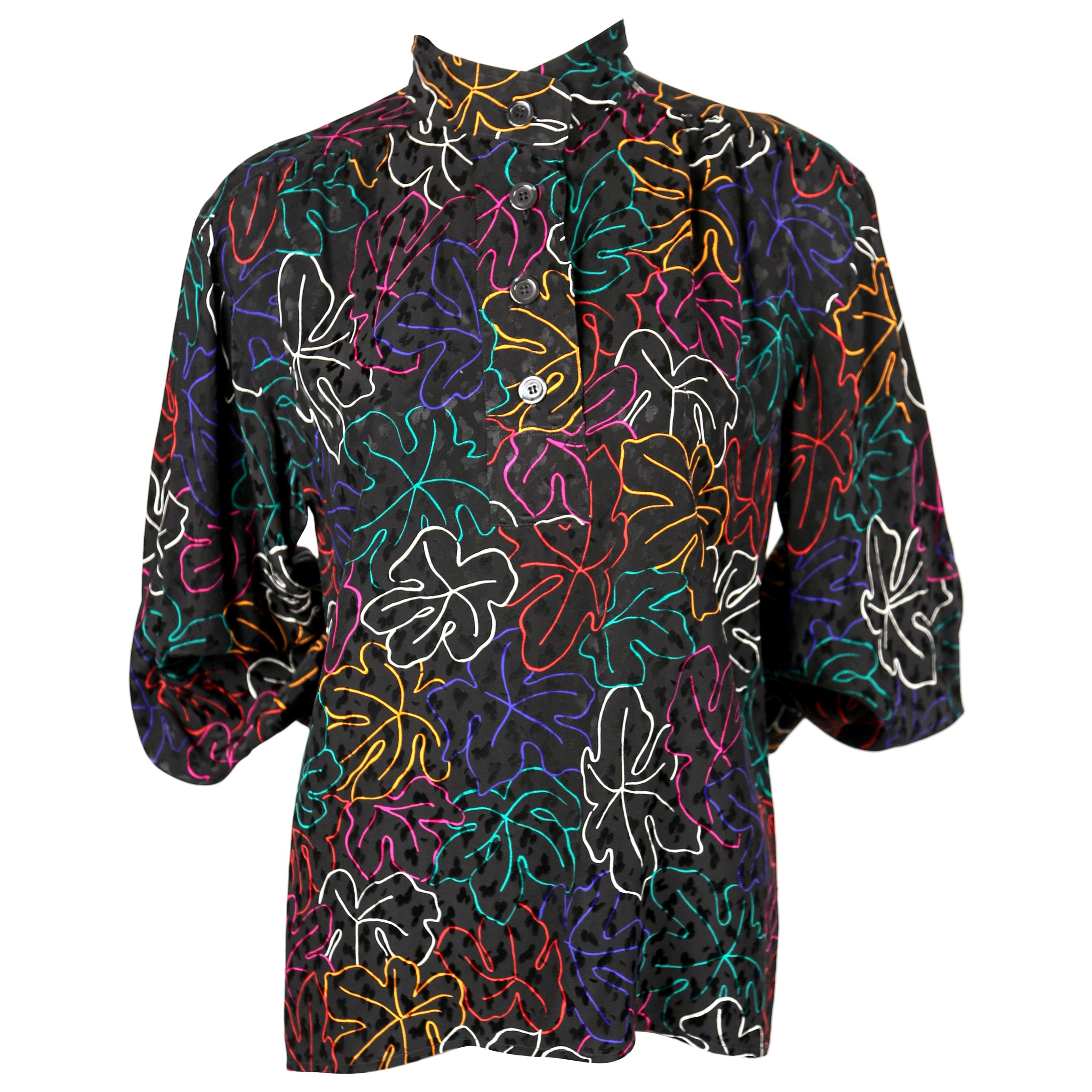 Gorgeous 1970s Yves Saint Laurent Silk Dot Top main image 0