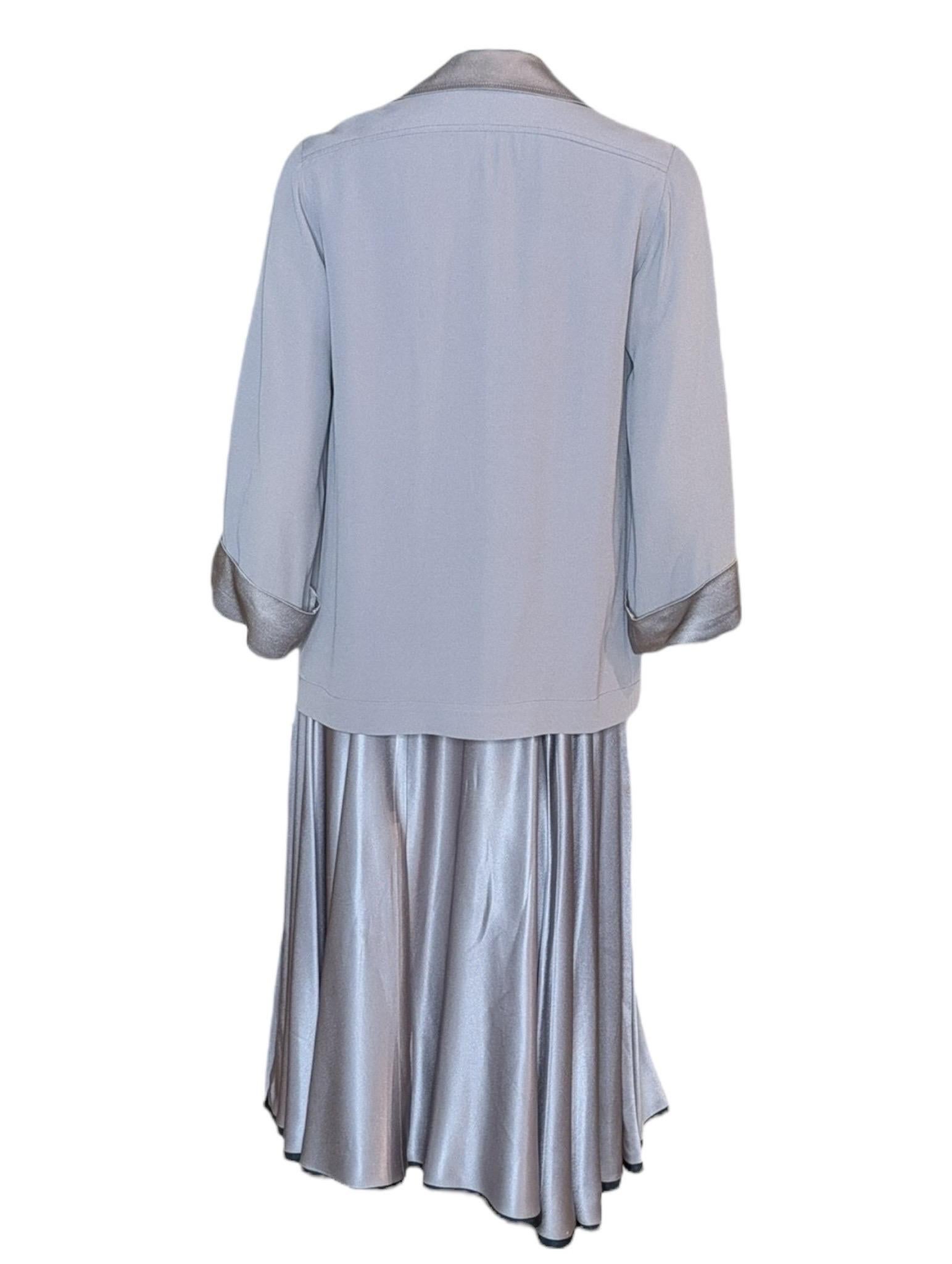 Argento Yves Saint Laurent Rive Gauche Three Piece Skirt Set, Russian Collection 1976 in vendita