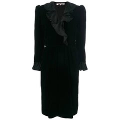 1970s Yves Saint Laurent Ruffle Dress