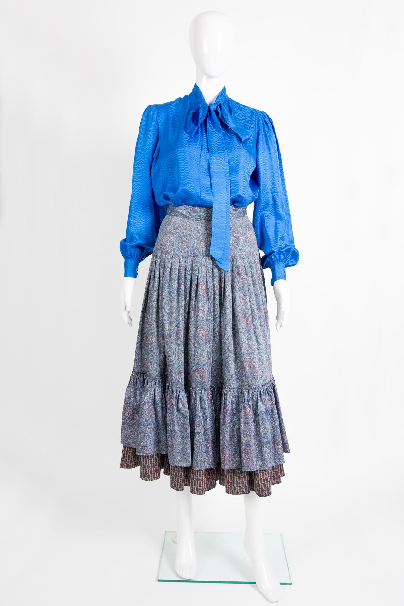 1970s Yves Saint Laurent Russian Collection Cotton Skirt 1