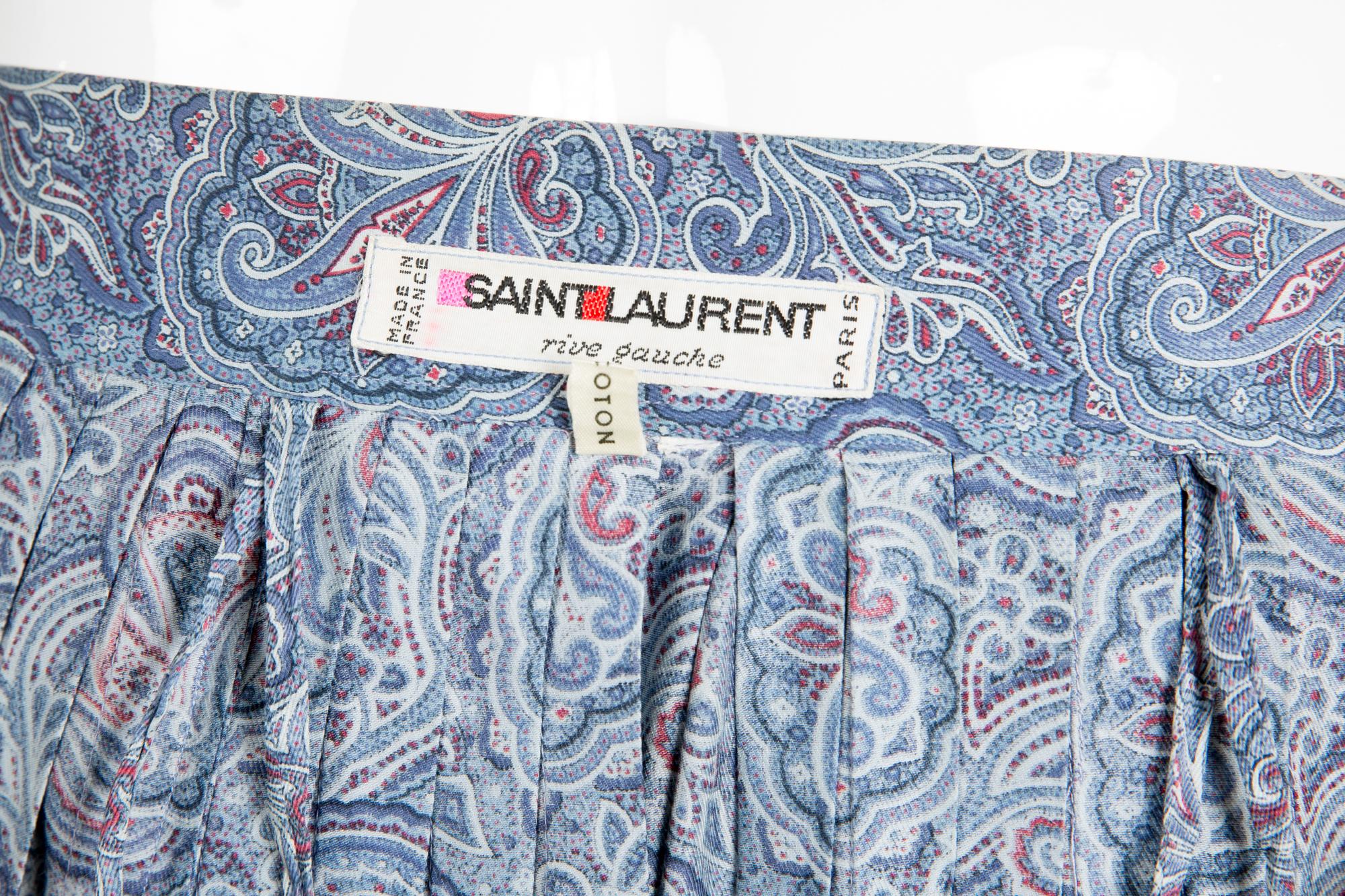 1970s Yves Saint Laurent Russian Collection Cotton Skirt 2