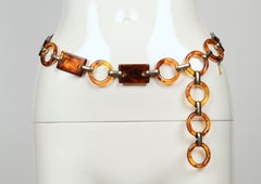 Cinturón de eslabones de oro y tortuga YVES SAINT LAURENT de los años 70