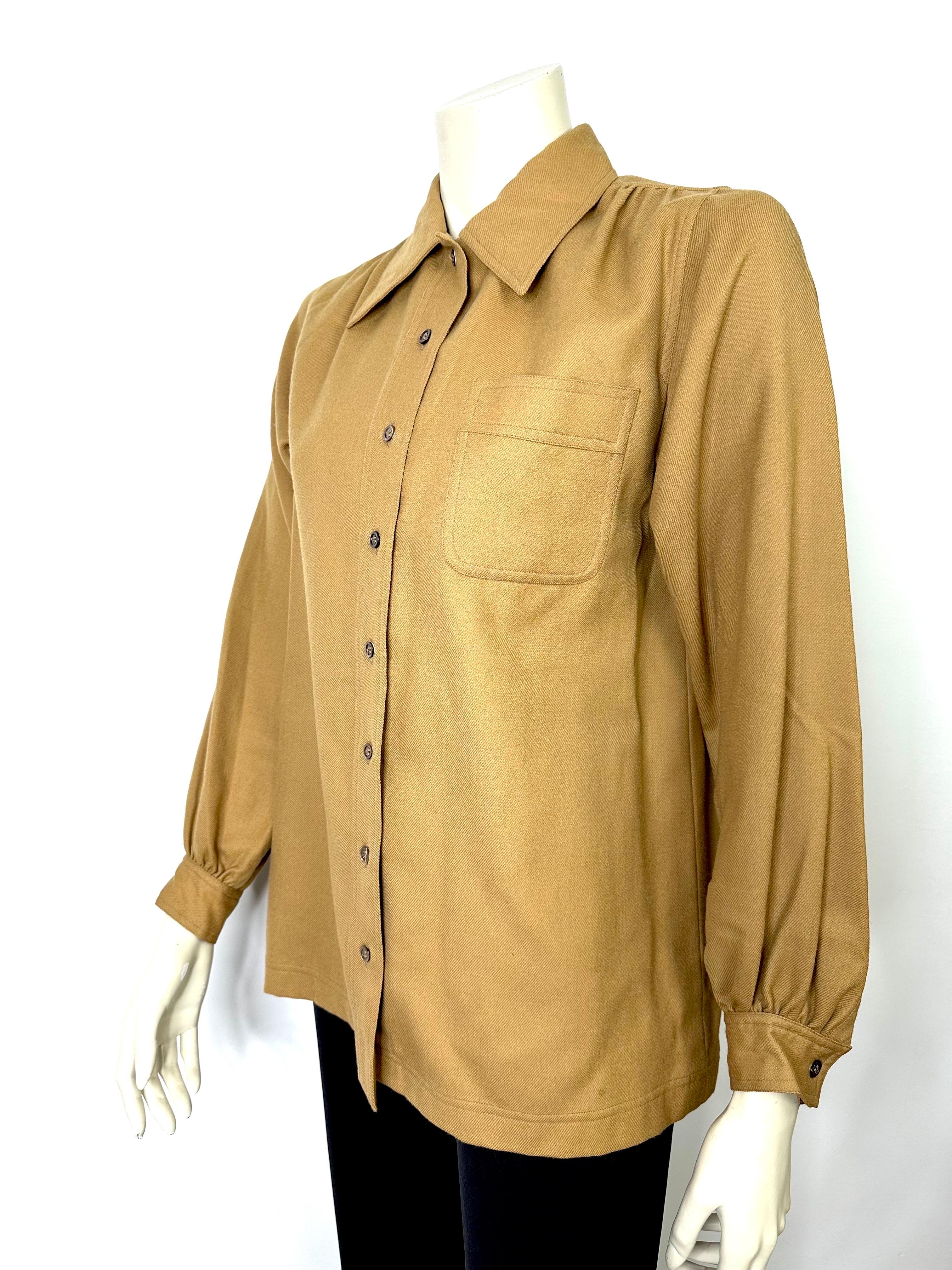 1970’s Yves saint Laurent vintage wool safari style shirt  For Sale 6