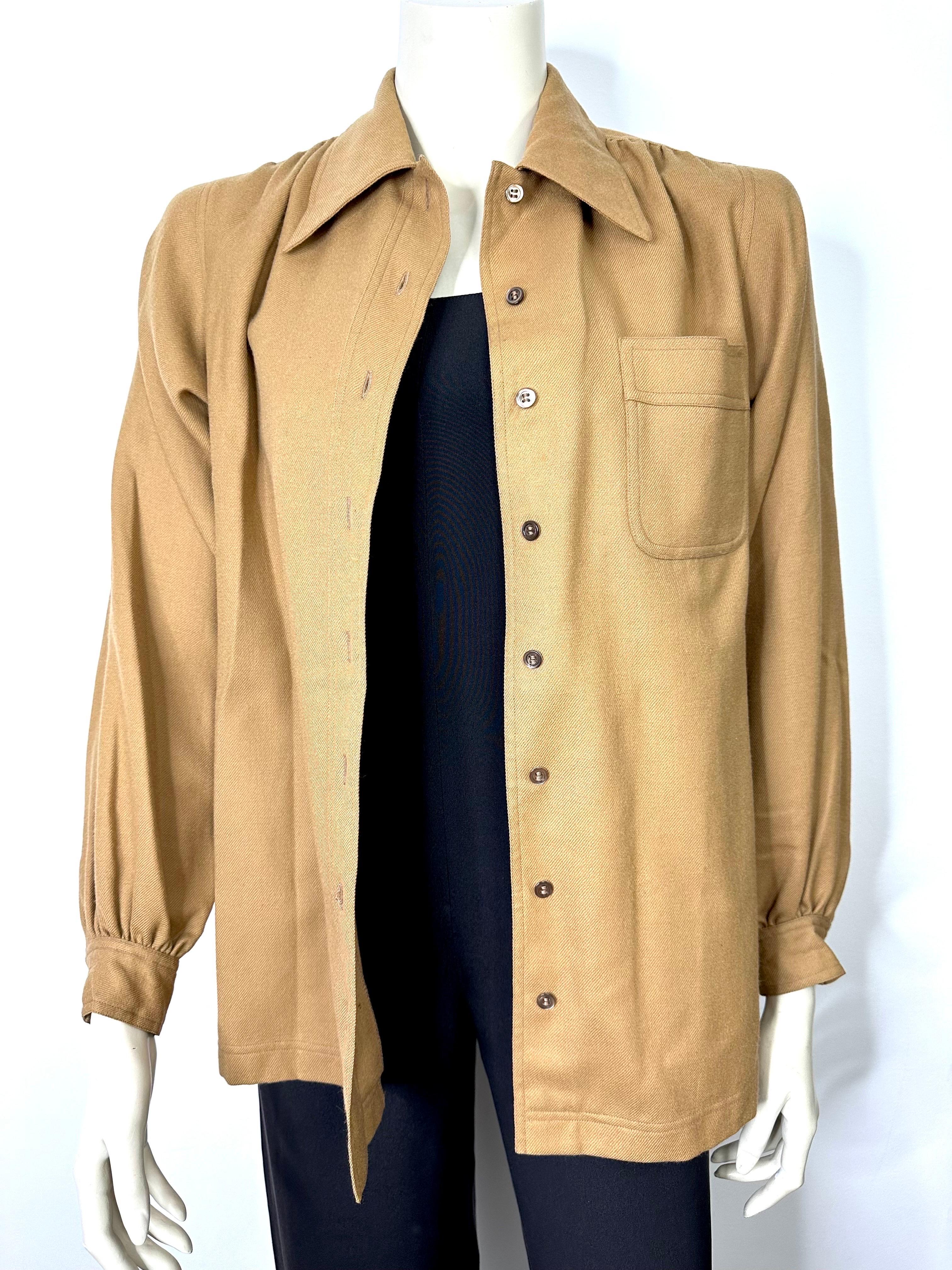 1970’s Yves saint Laurent vintage wool safari style shirt  For Sale 7