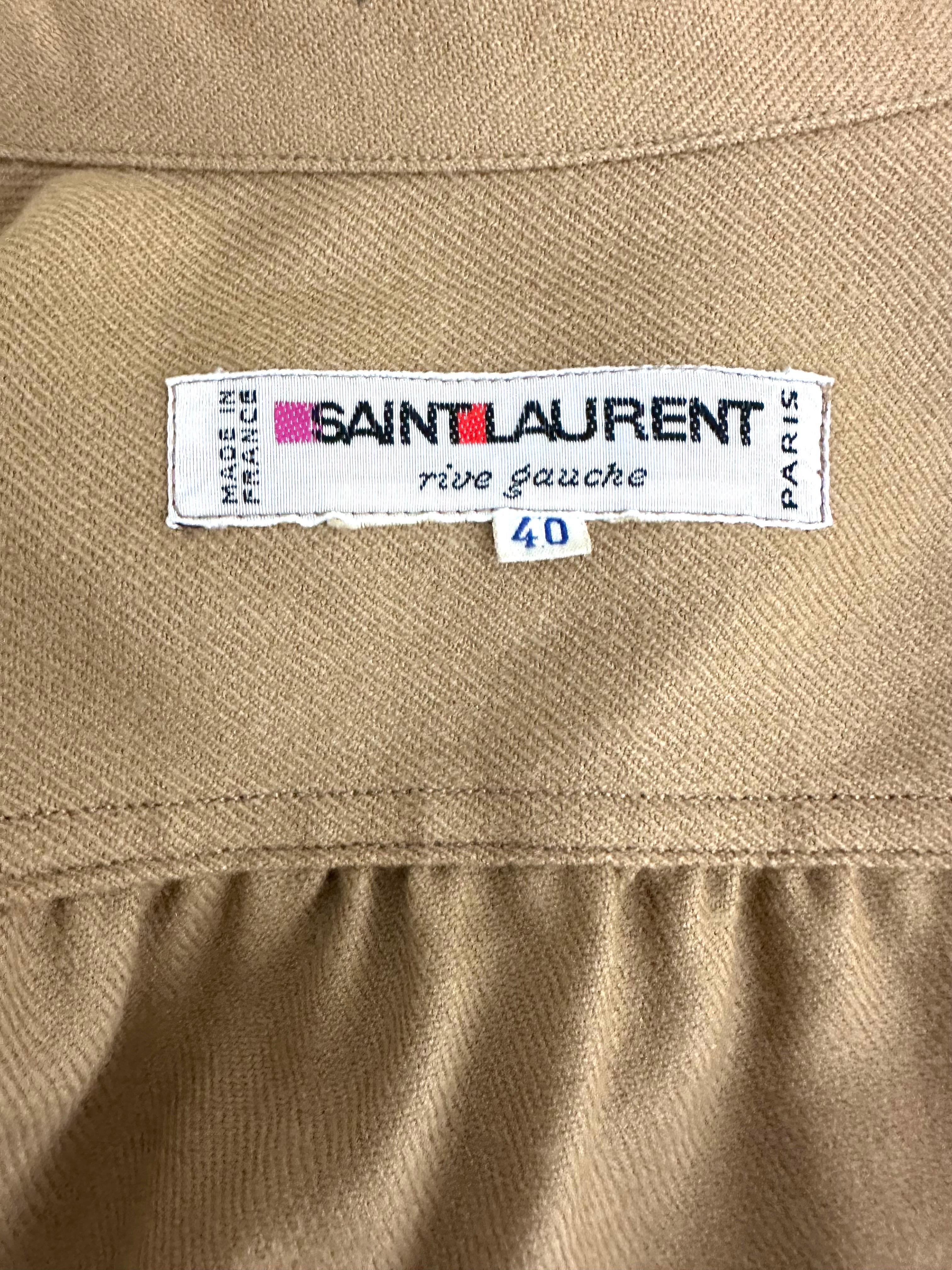 1970's Yves Saint Laurent Vintage Wolle Safari-Stil Hemd  im Angebot 8