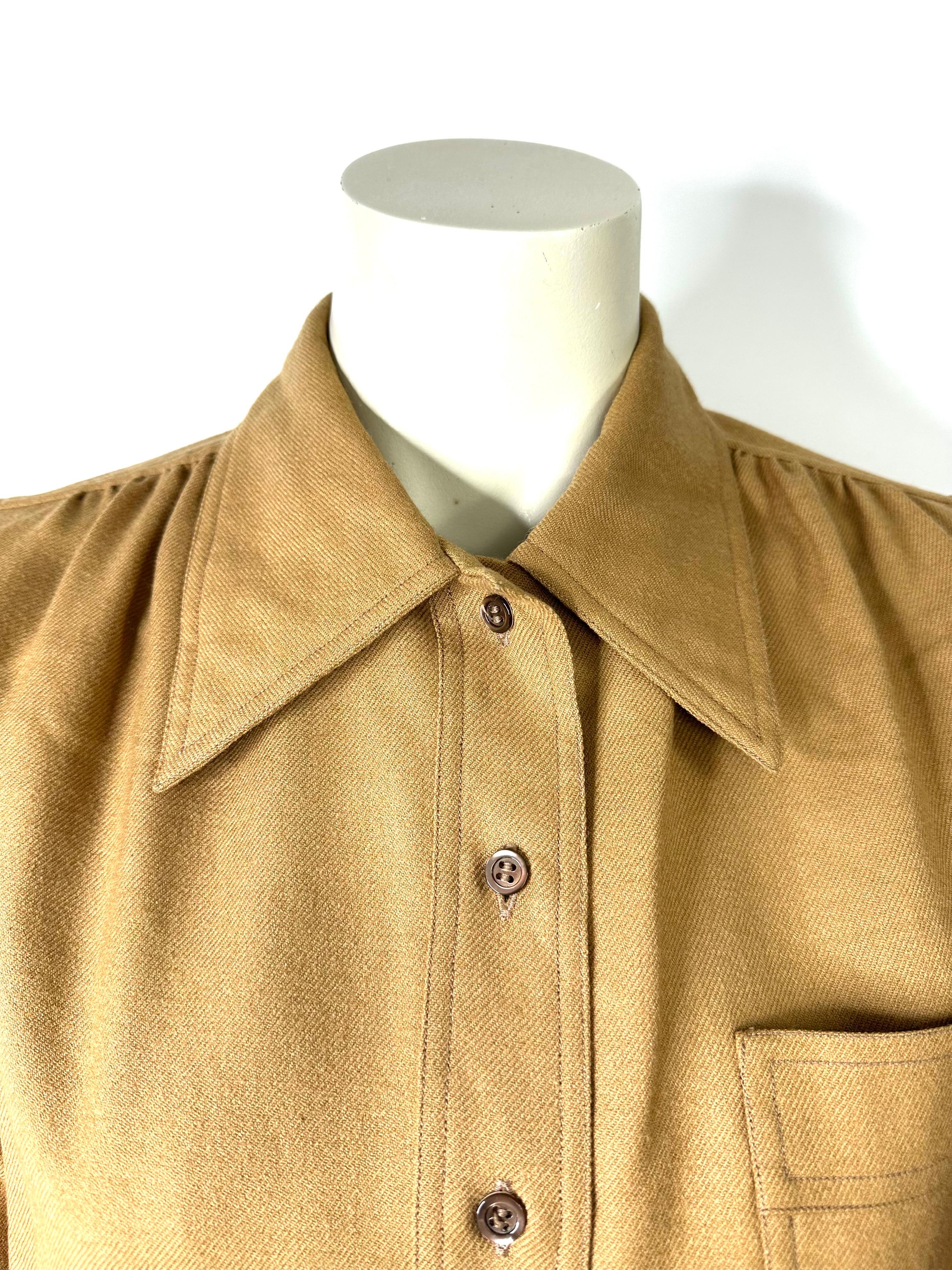 1970’s Yves saint Laurent vintage wool safari style shirt  For Sale 1