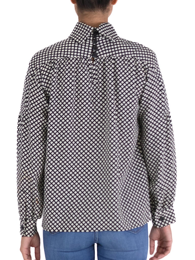 Ysl Geometry Pattern 1970S Yves Saint Laurent White and Black Rive Gouche Wool Geometric ...