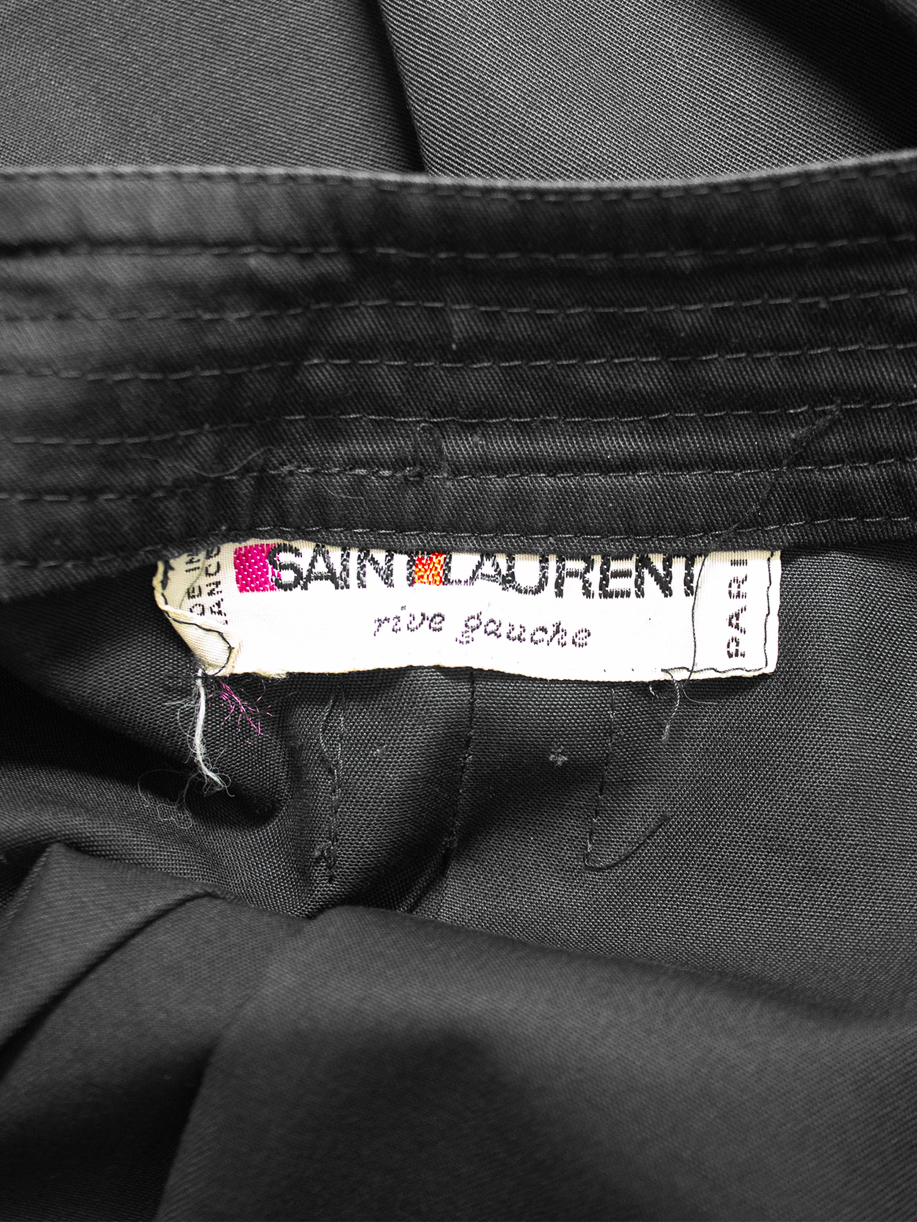 1970's Yves Saint Laurent/YSL Black Cotton Jacket and Skirt Ensemble For Sale 2