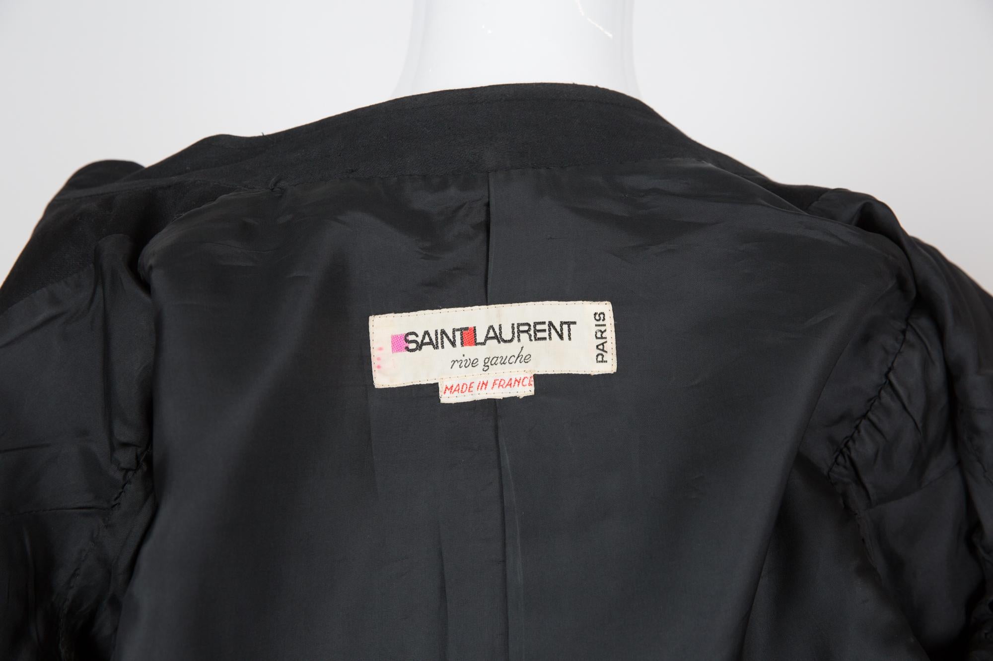 1970s Spring Collection Yves Saint Laurent YSL Black Cotton Jacket 1