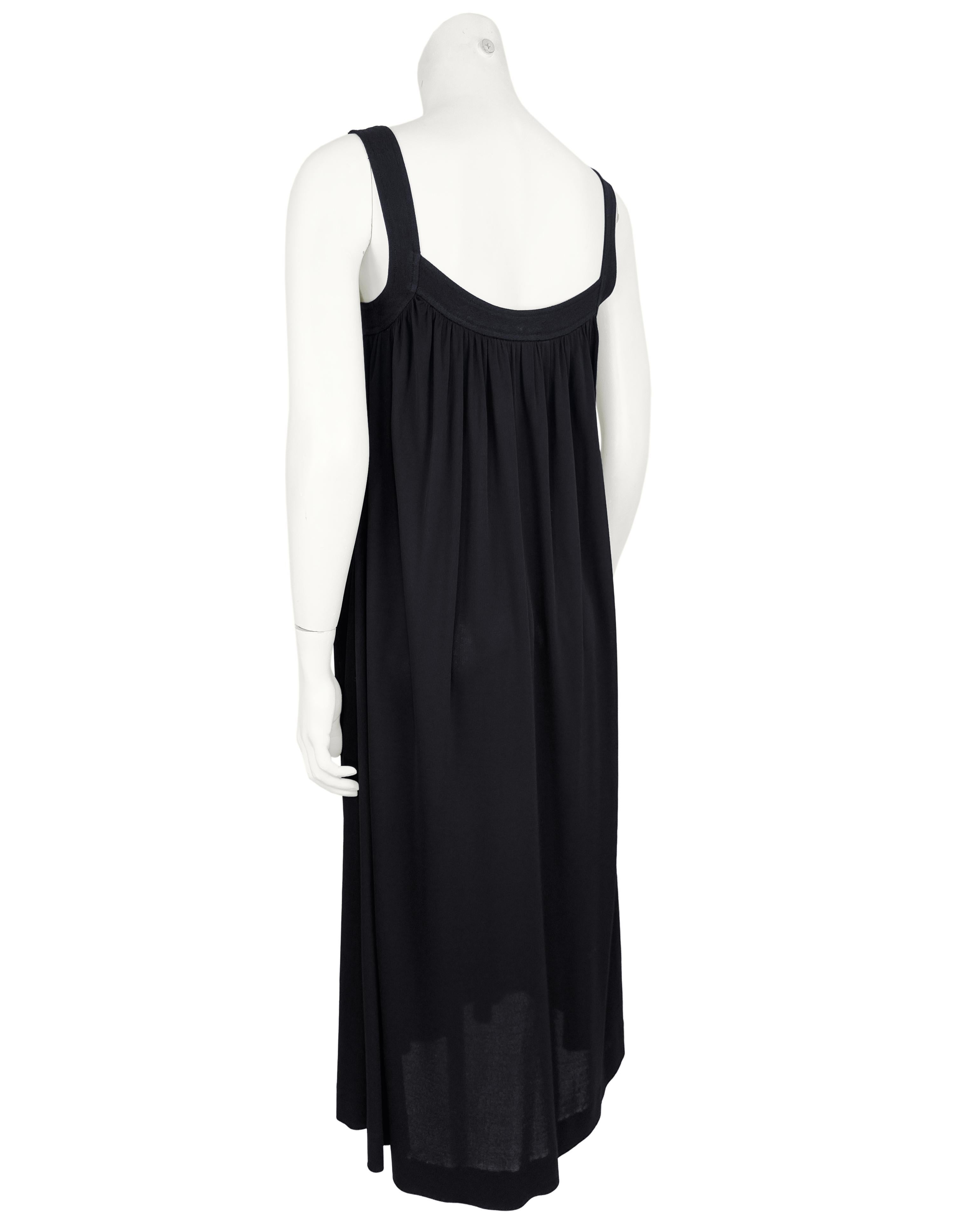 1970s Yves Saint Laurent/YSL Black Square Neck Maxi Dress In Good Condition For Sale In Toronto, Ontario