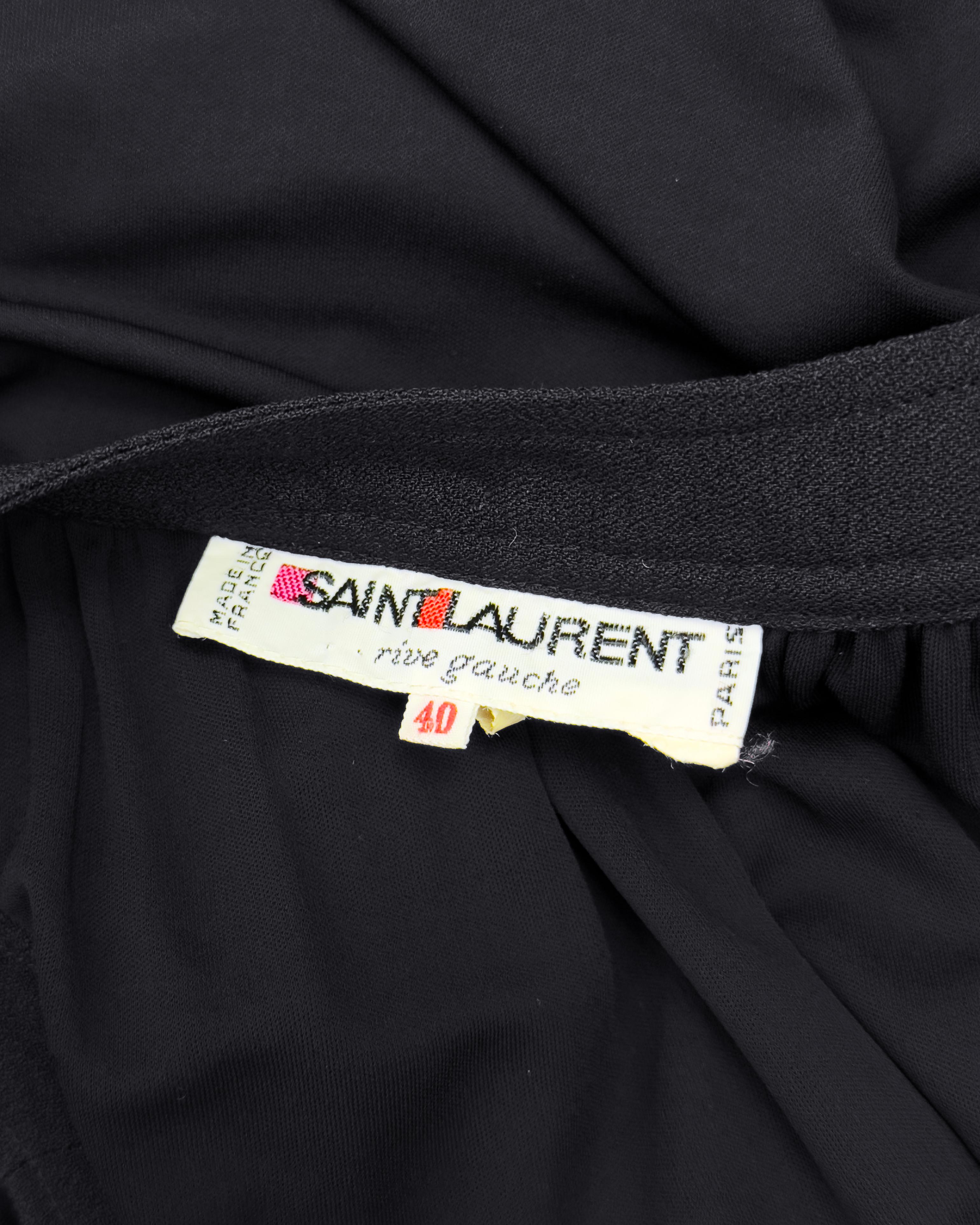 1970s Yves Saint Laurent/YSL Black Square Neck Maxi Dress For Sale 1