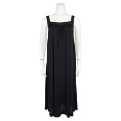 Vintage 1970s Yves Saint Laurent/YSL Black Square Neck Maxi Dress