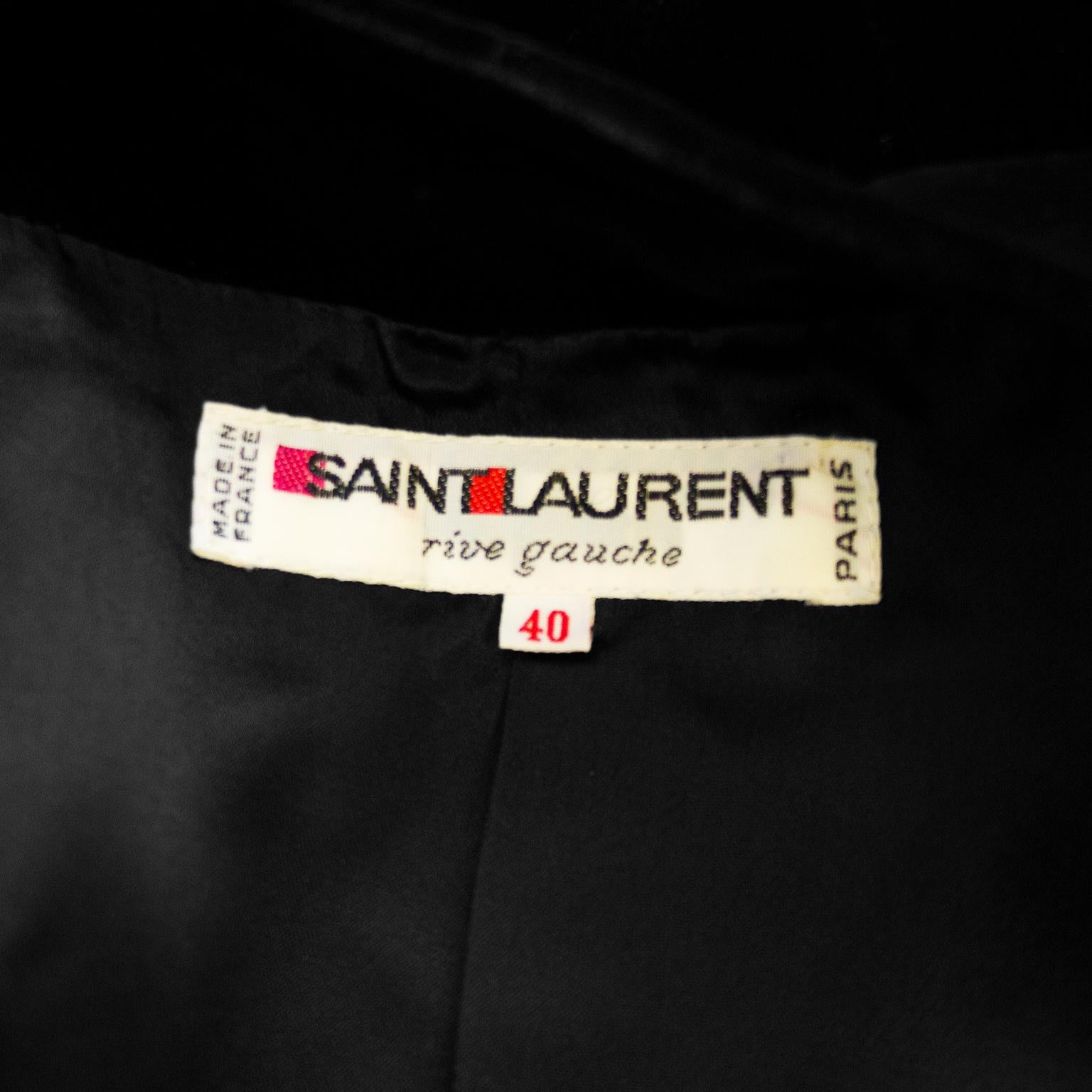 1970s Yves Saint Laurent/YSL Black Velvet Peplum Jacket  In Good Condition In Toronto, Ontario