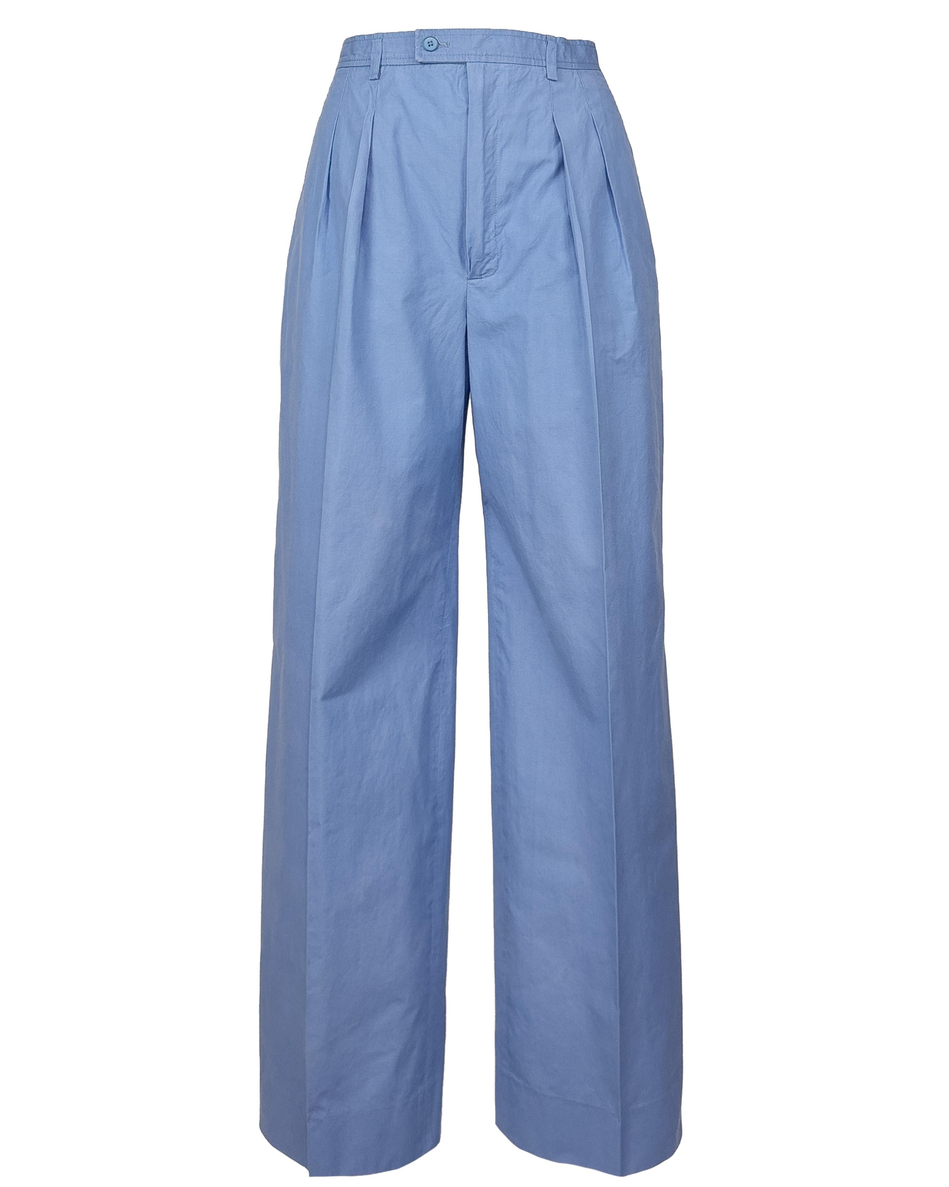1970s Yves Saint Laurent/YSL Cornflower Blue Cotton Safari Suit en Bueno estado para la venta en Toronto, Ontario