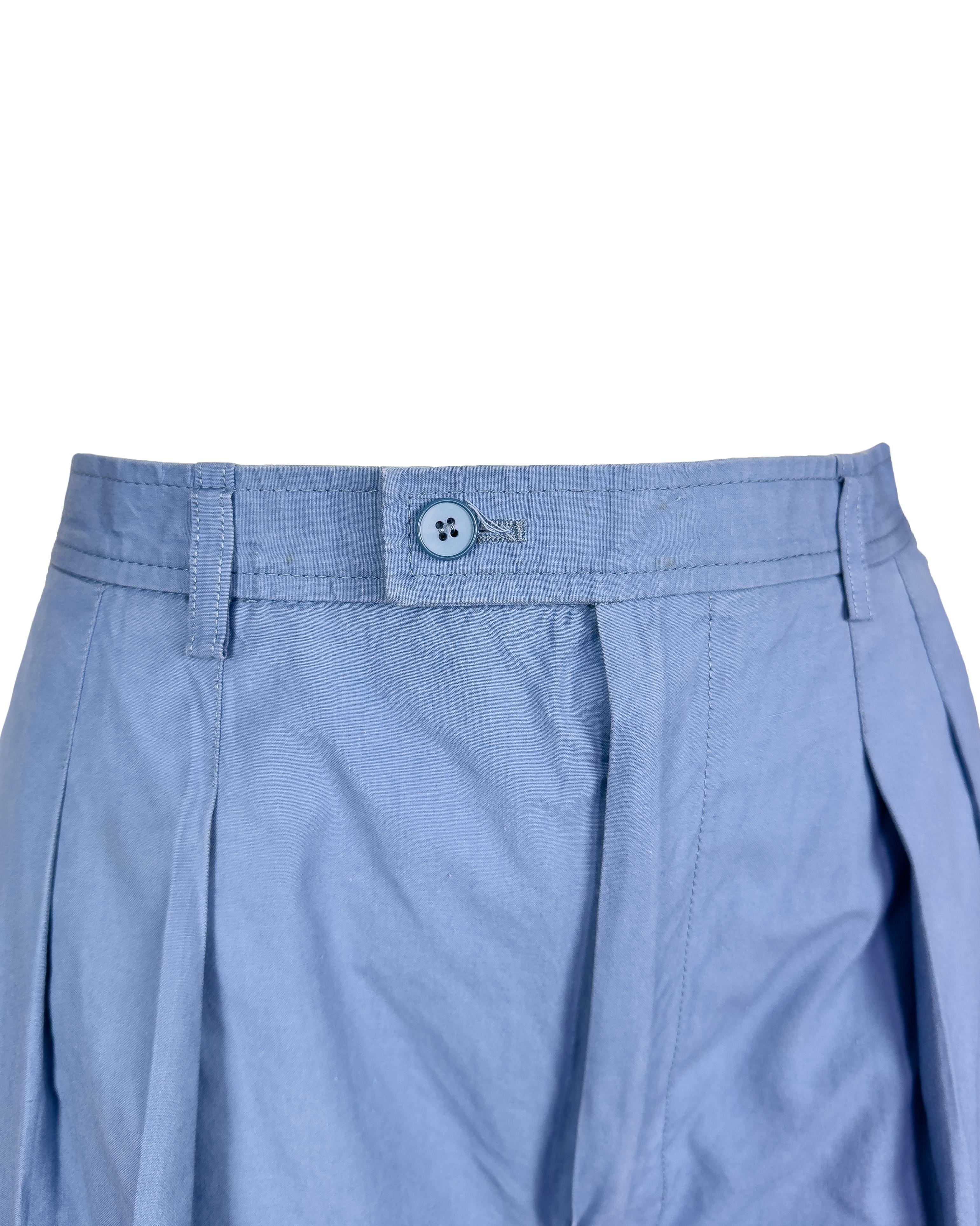 1970s Yves Saint Laurent/YSL Cornflower Blue Cotton Safari Suit en venta 1