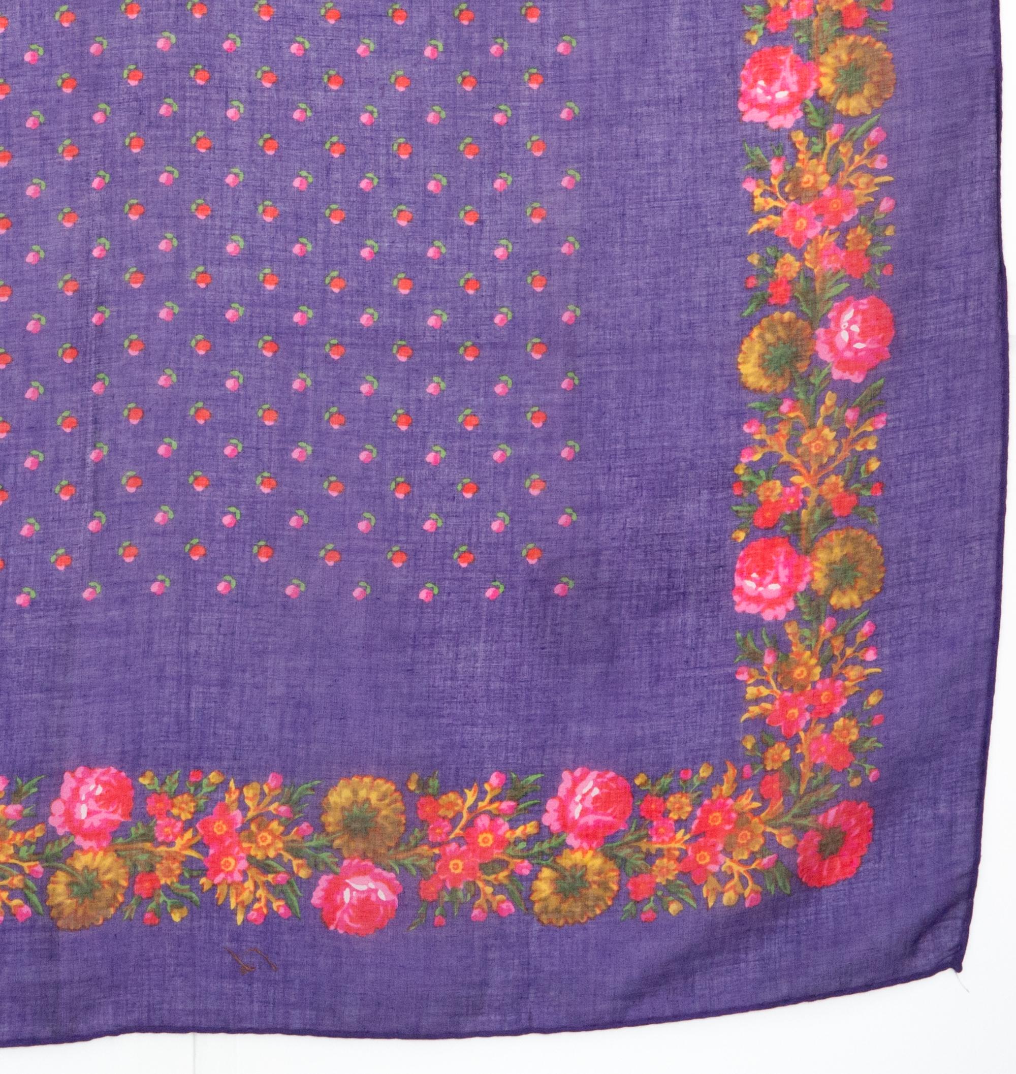 1970s Yves Saint Laurent YSL Cotton Scarf For Sale 1