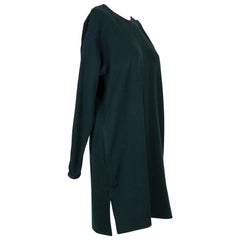 1970s Yves Saint Laurent YSL Green Wool Dress