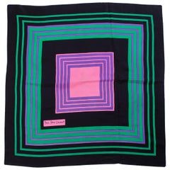 1970s Yves Saint Laurent YSL Pink Square Silk Scarf