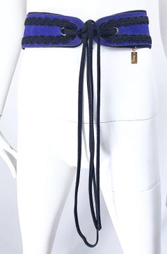 1970s Yves Saint Laurent YSL Russian Collection Purple Suede Vintage 70s Belt