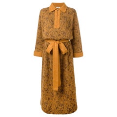 1970s Yves Saint Laurent YSL Saffron Orange Mohair Couture Dress