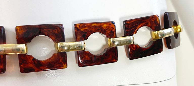 1970s Yves Saint Laurent YSL Tortoise Lucite Vintage Chain  display picture 3