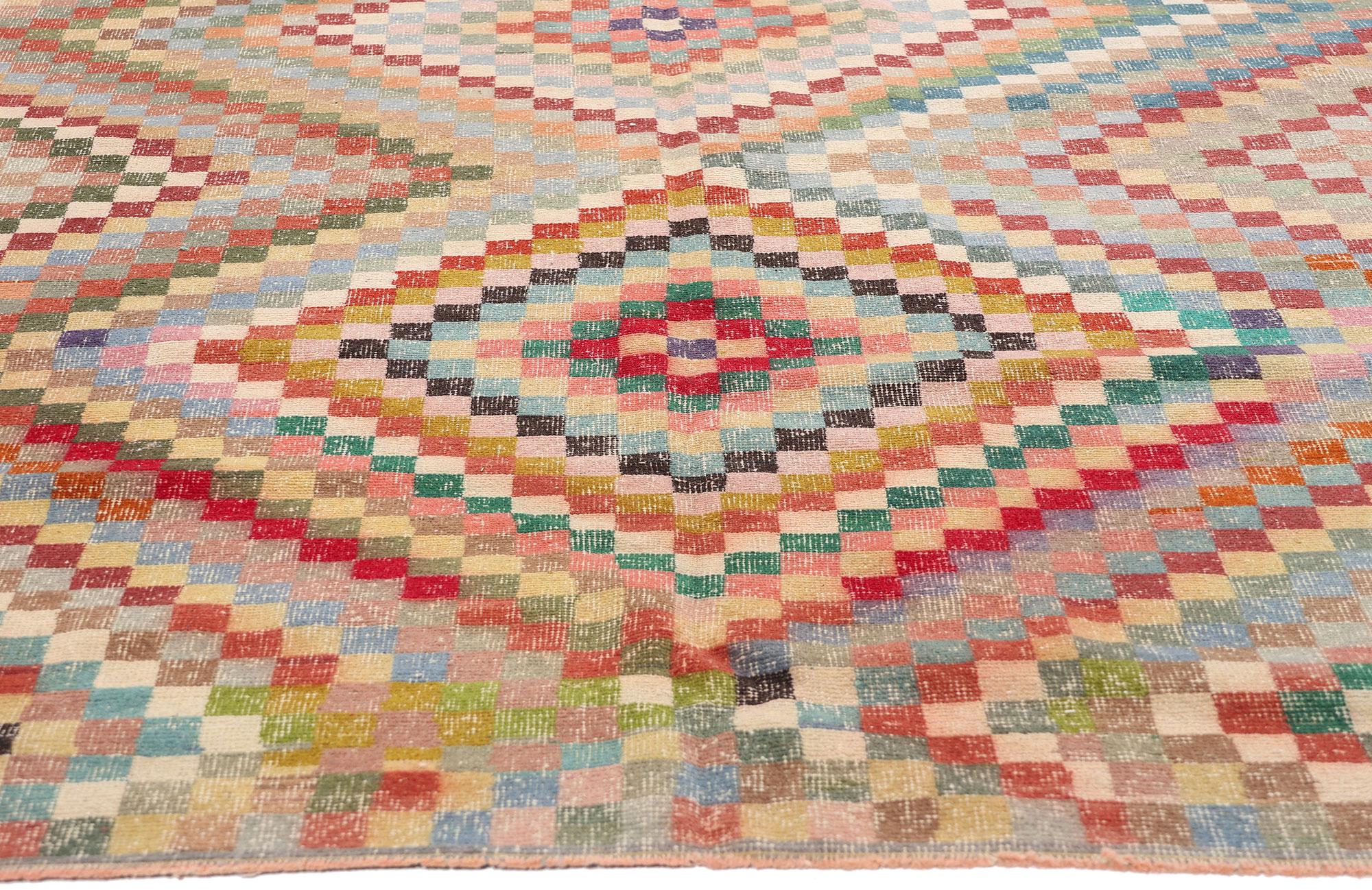 1970's Zeki Muren Türkischer Sivas Teppich mit Modernität (Handgeknüpft) im Angebot
