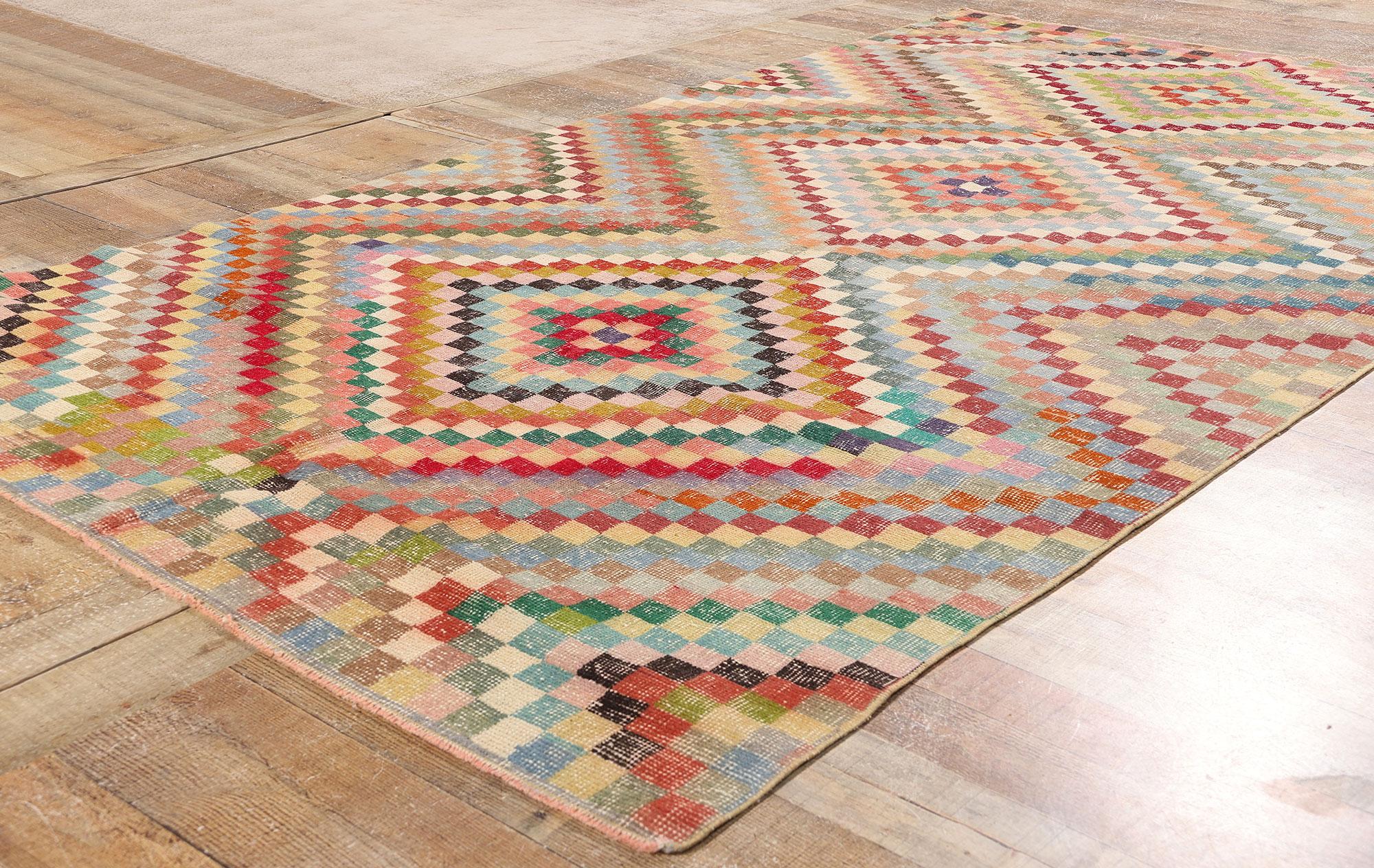 1970's Zeki Muren Türkischer Sivas Teppich mit Modernität (Wolle) im Angebot