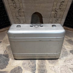 1970s Zero Halliburton Aluminum Hard Suitcase Vintage Modern Luggage