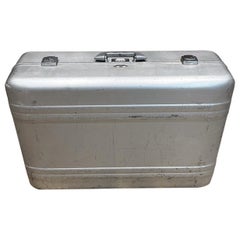 1970s Zero Halliburton Aluminum Hard Suitcase Vintage Modern Luggage
