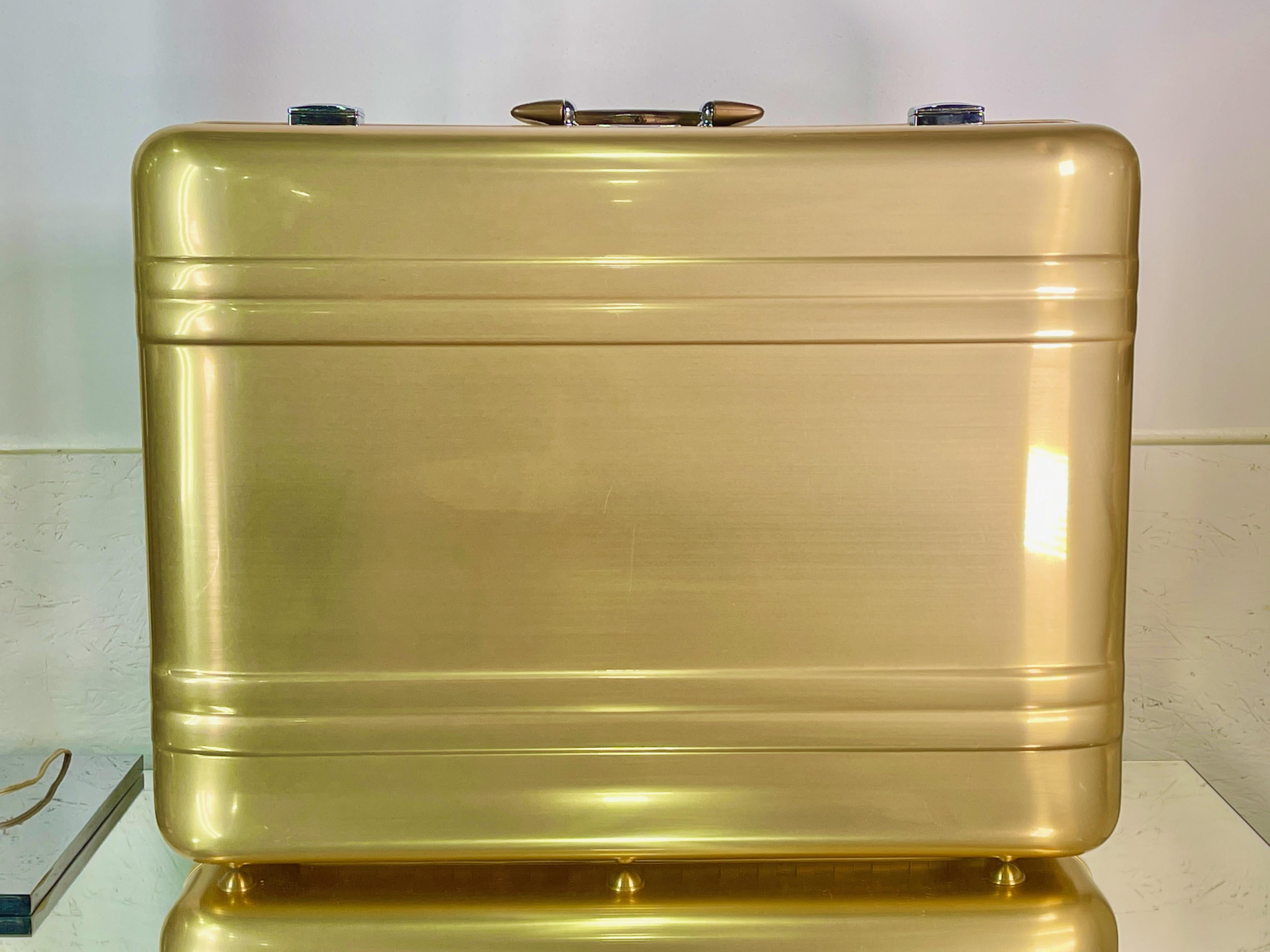 American 1970's Zero Halliburton Gold Aluminum Suitcase