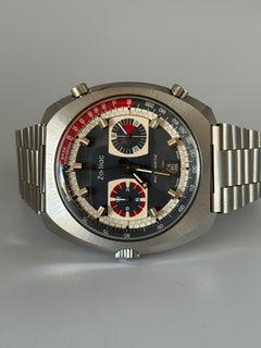 1970s Zodiac Chronograph Stainless Steel 44mm Watch