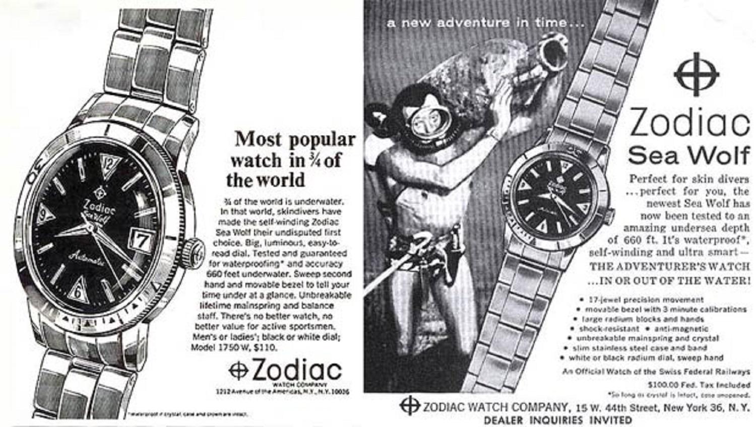 1970's Zodiac Sea Wolf Vintage Vietnam Era Divers Watch - Stainless Steel For Sale 4