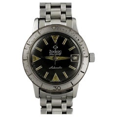 1970's Zodiac Sea Wolf Vintage Vietnam Era Divers Watch - Stainless Steel
