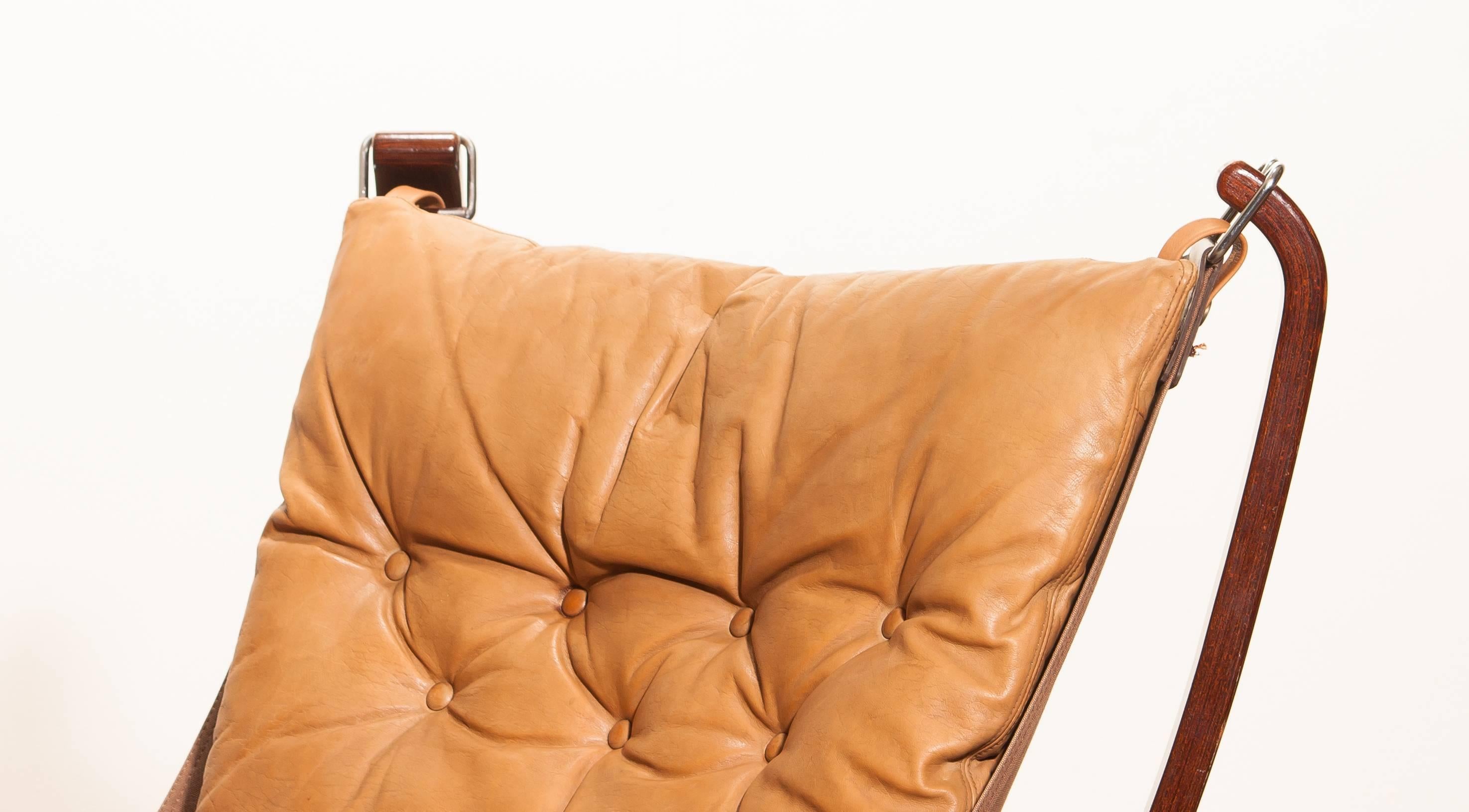 1970s, Camel Leather Lounge, Armchair by Sigurd Ressell 3