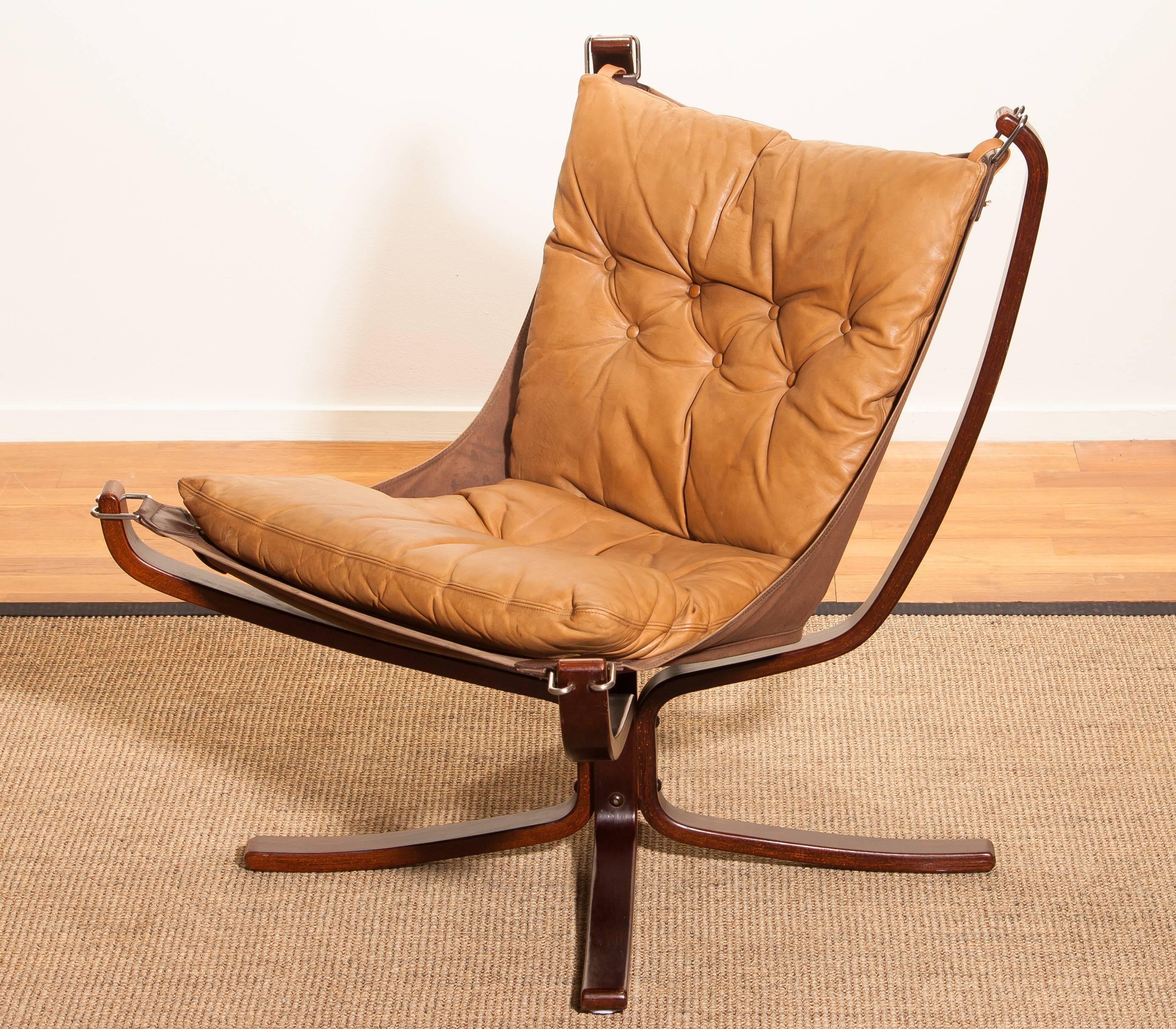 1970s, Camel Leather Lounge, Armchair by Sigurd Ressell 4