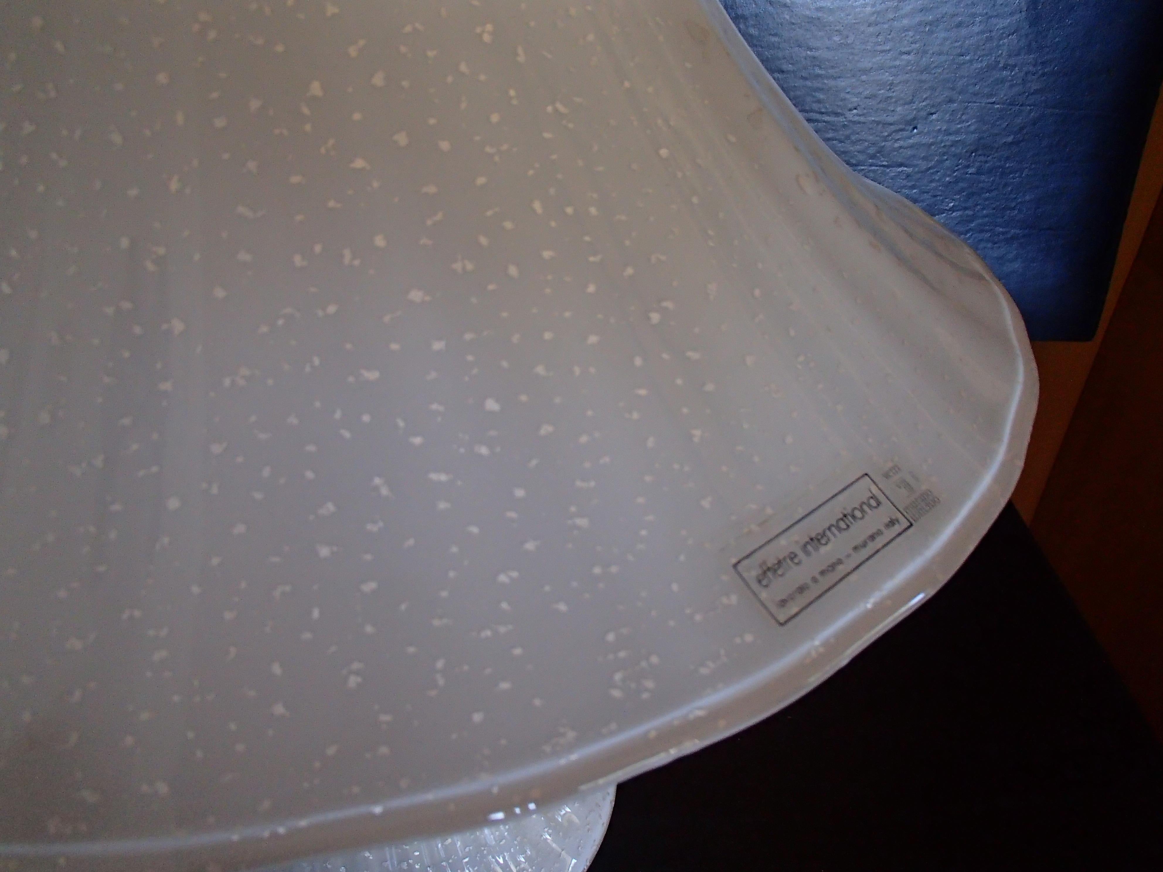 1970er Murano Effetre Weiß Silber Tischlampe Alle Glas Auch die Basis Lichter im Angebot 2