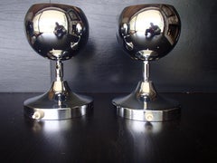 1970s Pair of Flexible Chrome Table Lamps or Wall Lights