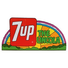 1971 7up Uncola Metal Sign Rainbow