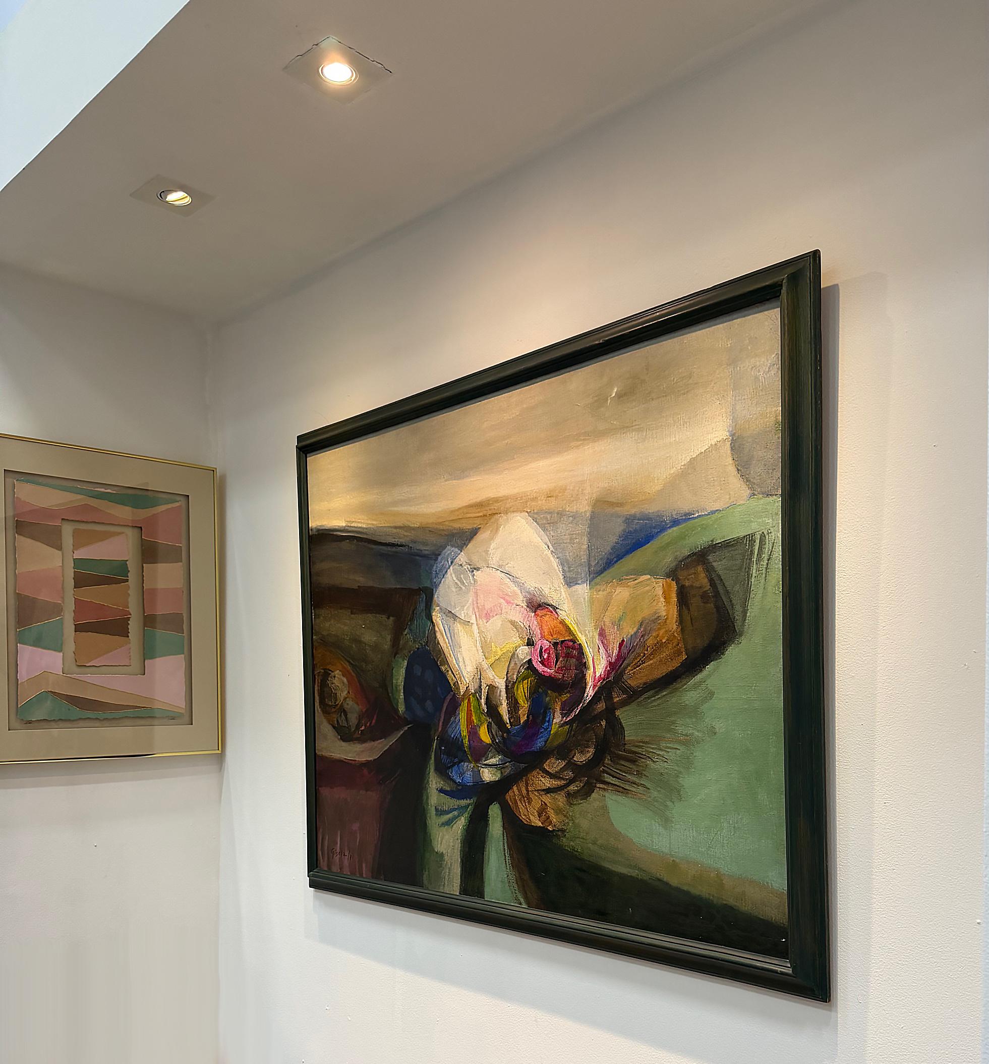 Moderne 1971 Peinture abstraite de Gisela Ballesteros en vente