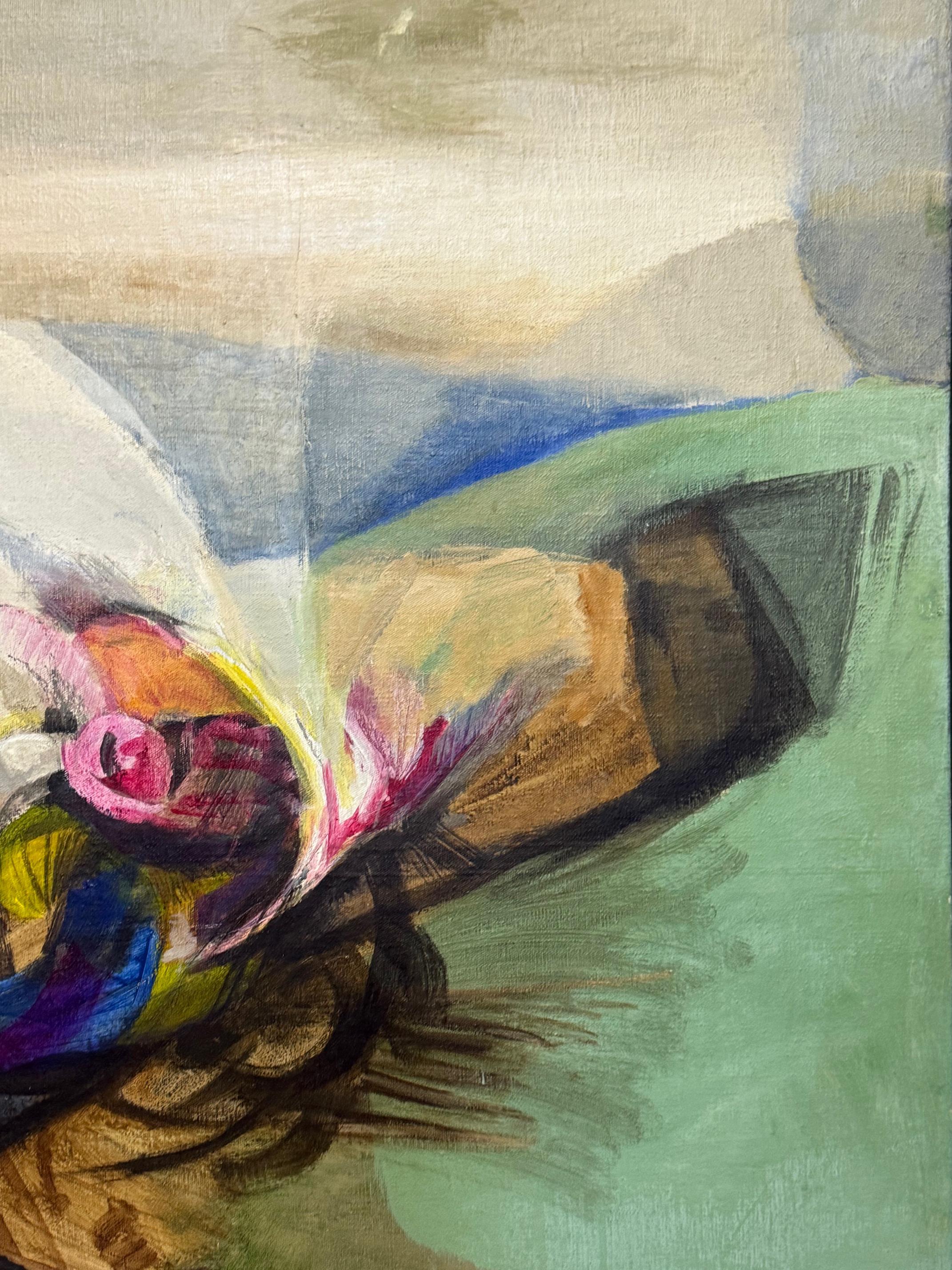 Fin du 20e siècle 1971 Peinture abstraite de Gisela Ballesteros en vente