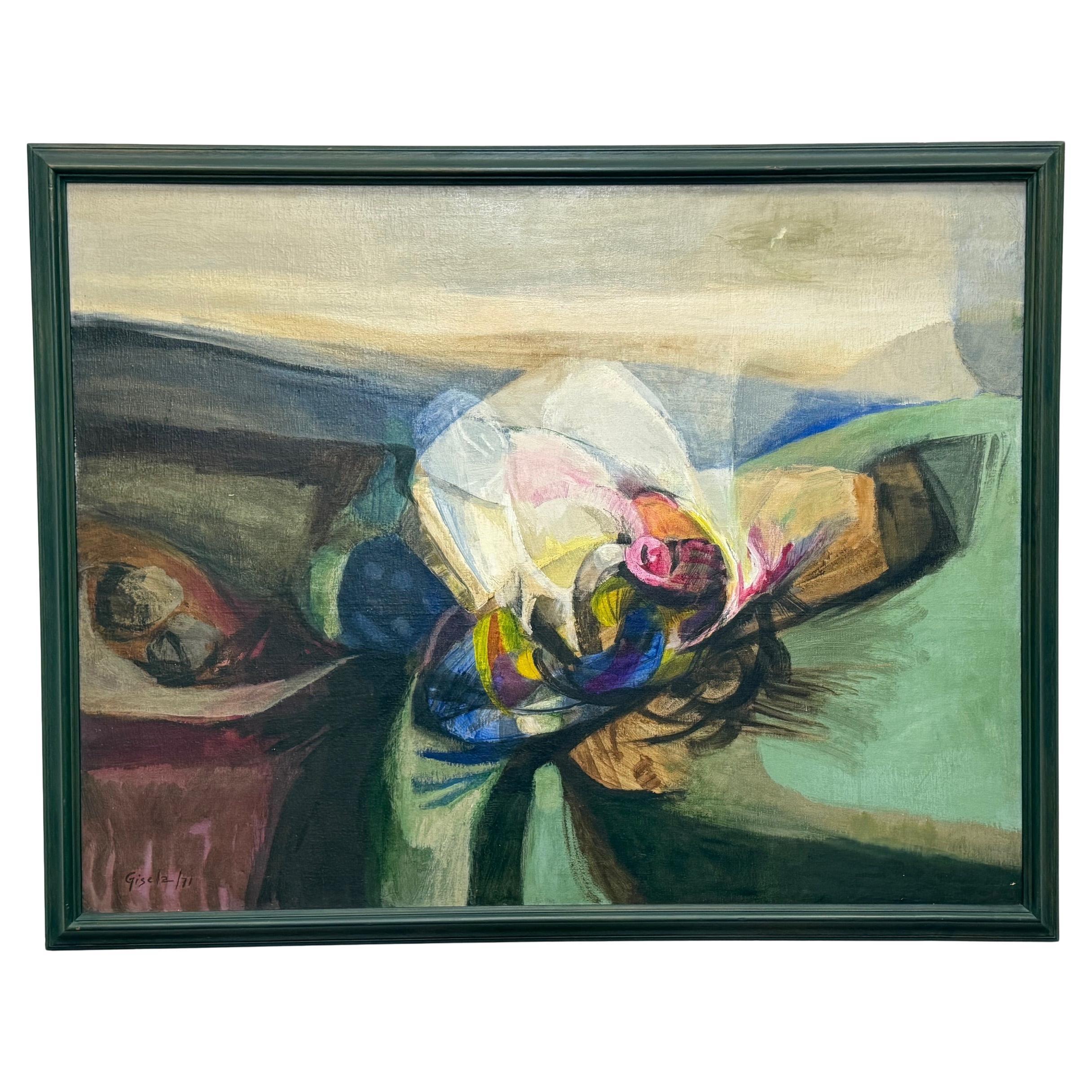 1971 Abstract Painting by Gisela Ballesteros