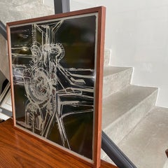 1971 Acid Etched Metal Wall Art by Bernhard Rohne, 1971