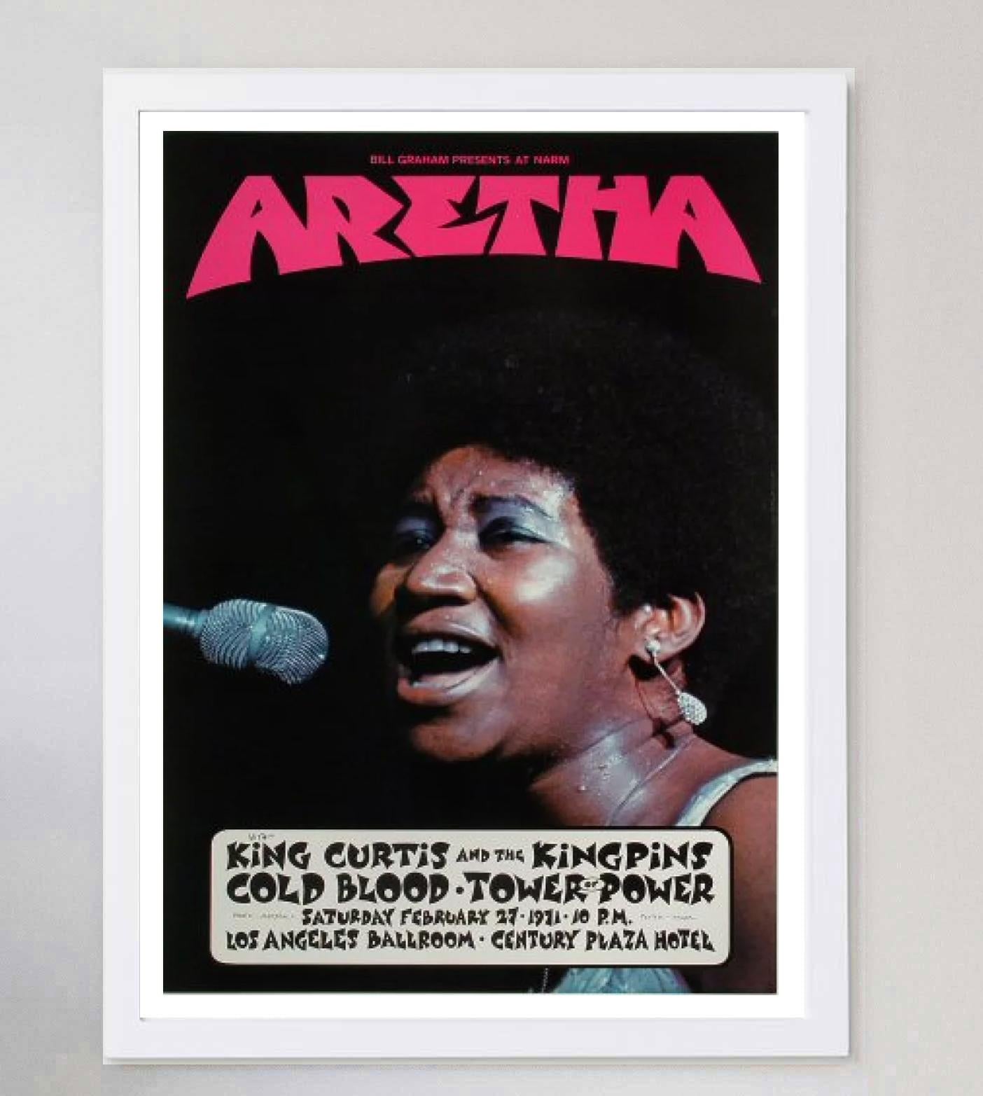 1971 Aretha Franklin - Los Angeles Ballroom Original Vintage Poster In Good Condition For Sale In Winchester, GB