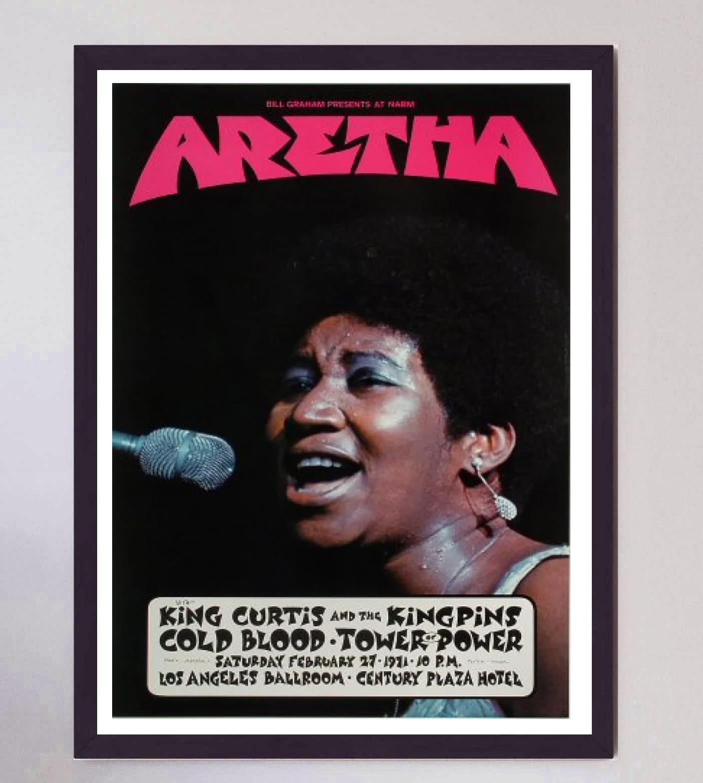 Fine XX secolo 1971 Aretha Franklin - Sala da ballo di Los Angeles Poster originale d'epoca in vendita