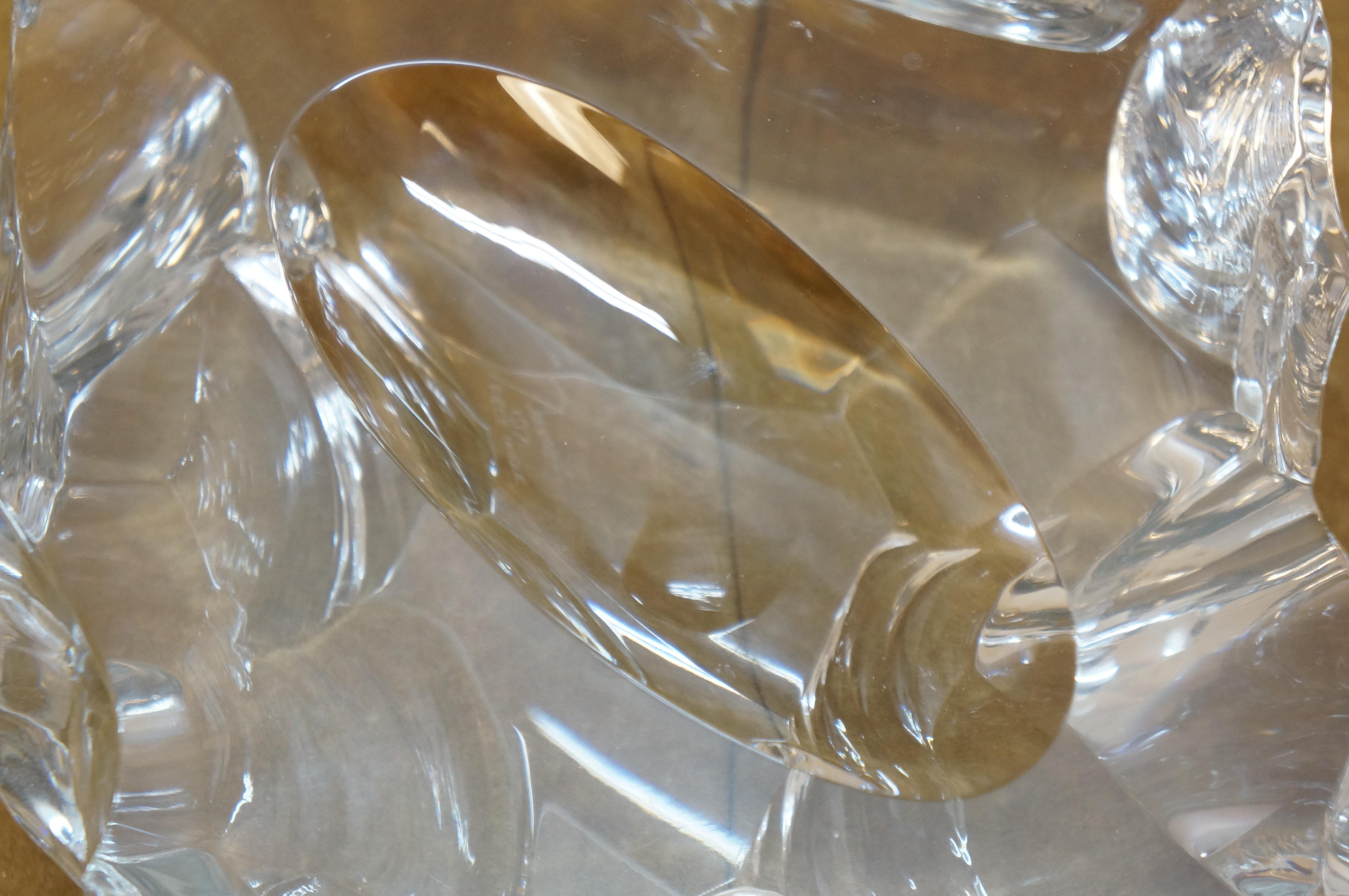 1971 Baccarat Crystal Brutalist Piece Unique Ashtray Paperweight Sculpture 8